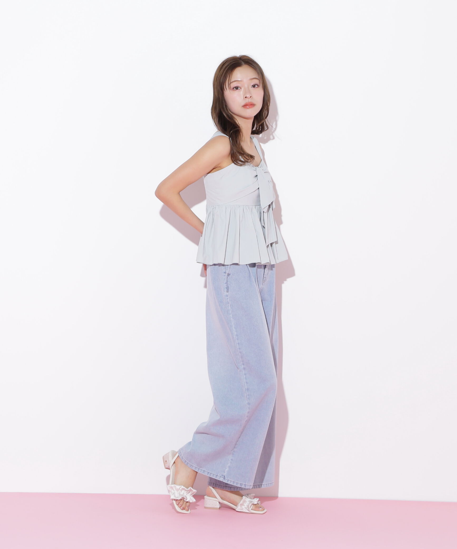  「リボンペプラムブラウス」|シャツ・ブラウス|