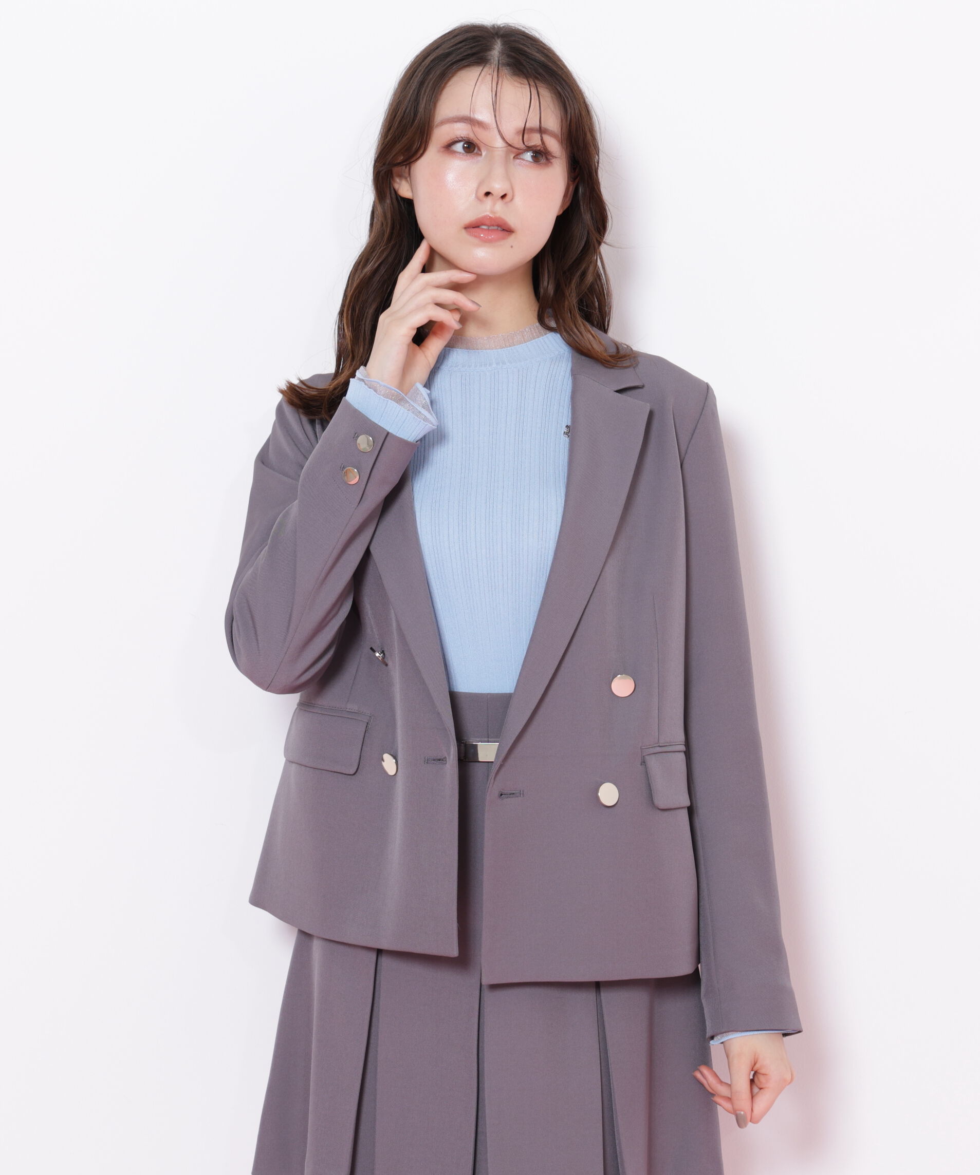  「＜セットアップ対応＞ベーシックツイルダブル釦ジャケット」|その他|