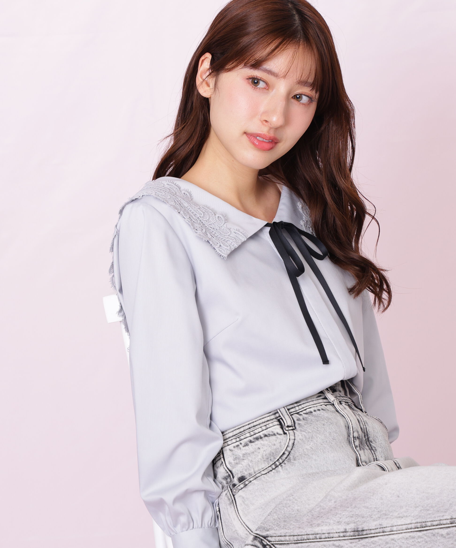  「レースセーラーカラーブラウス」|シャツ・ブラウス|