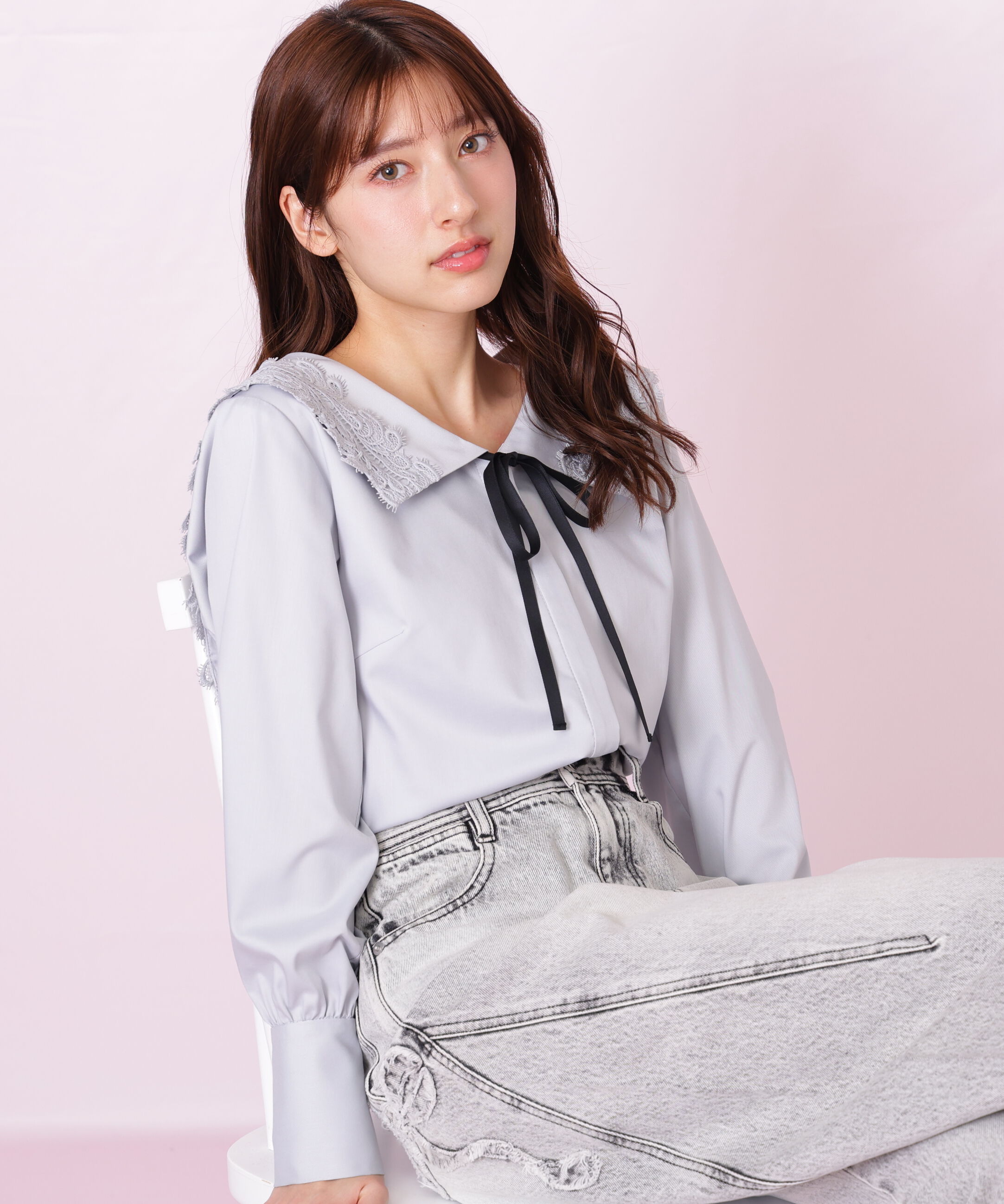  「レースセーラーカラーブラウス」|シャツ・ブラウス|