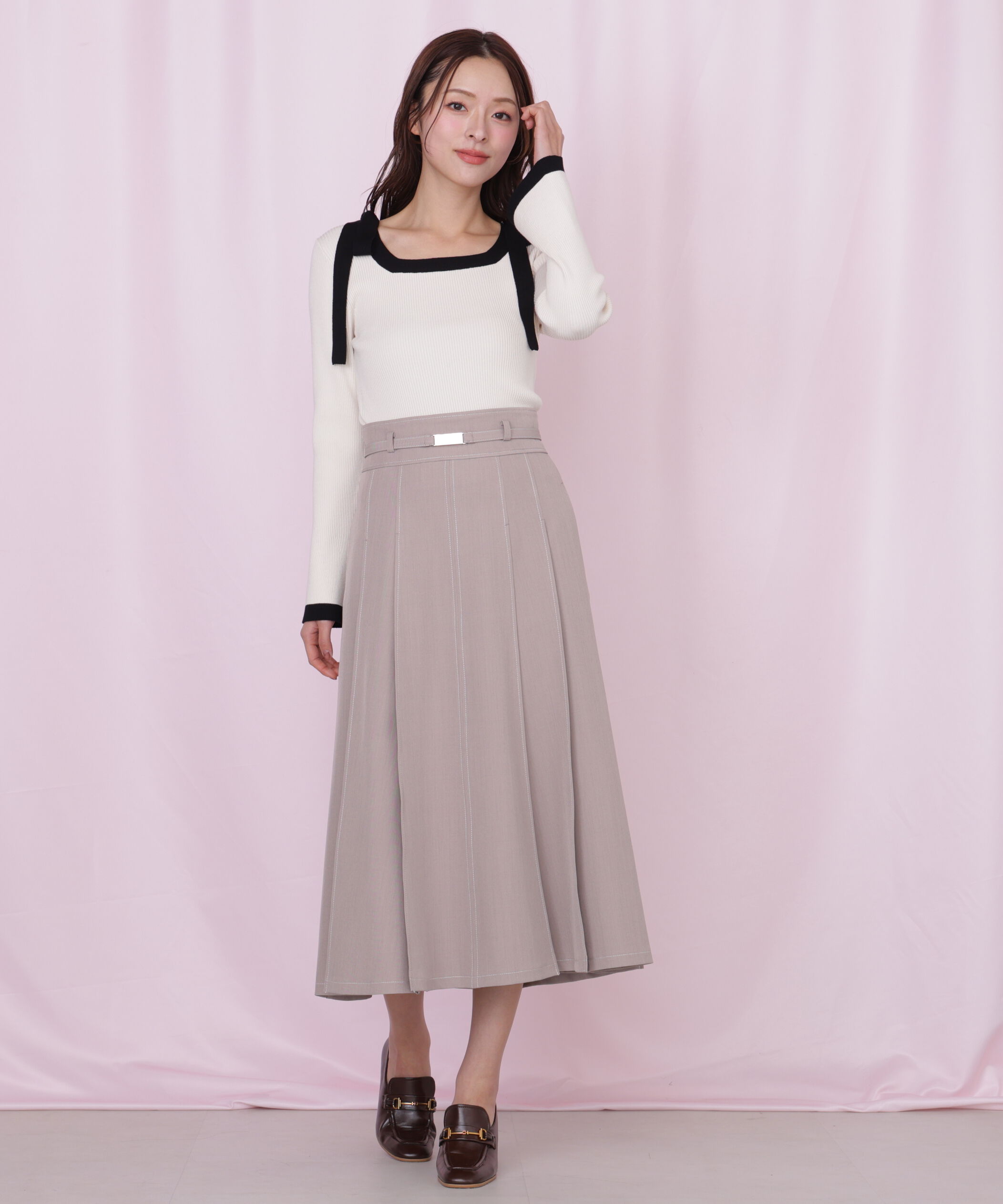  「＜セットアップ対応＞ベーシックツイルスカート」|スカート|