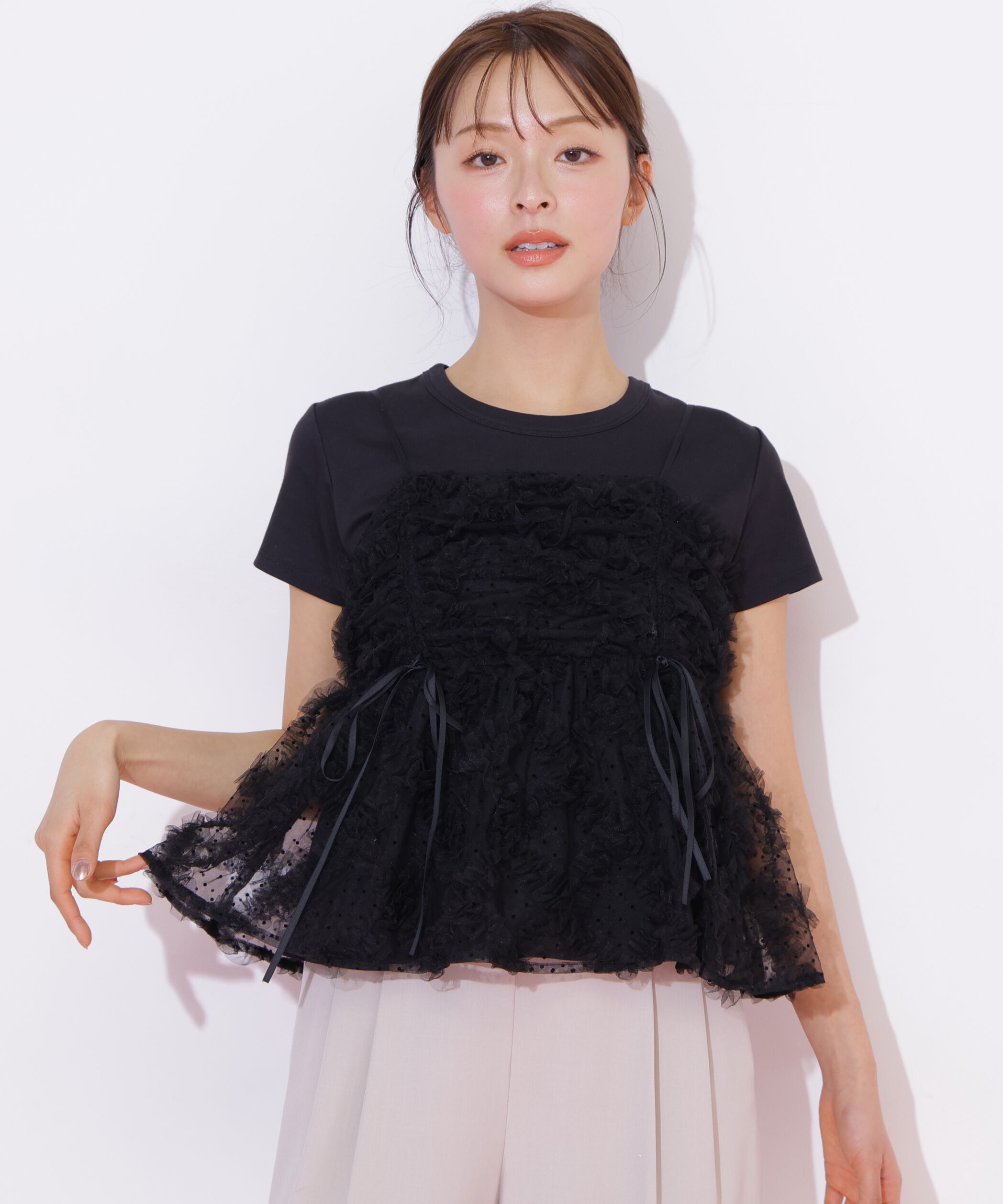  「チュールフリルキャミブラウス」|シャツ・ブラウス|