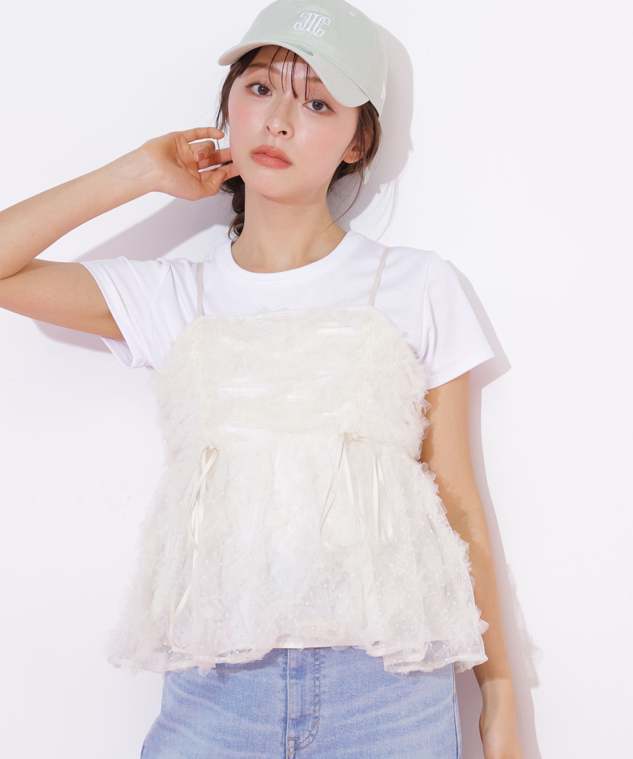  「チュールフリルキャミブラウス」|シャツ・ブラウス|