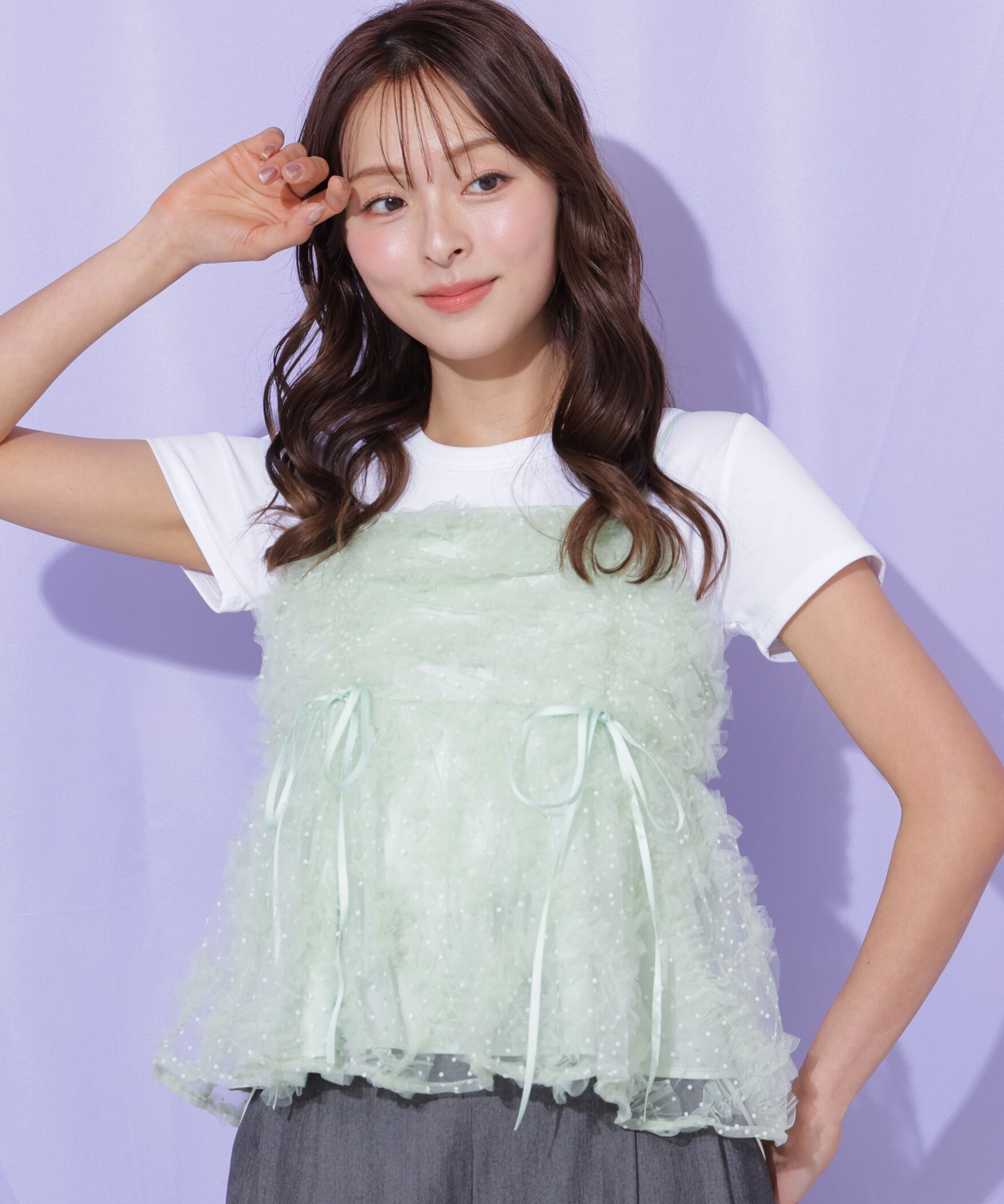  「チュールフリルキャミブラウス」|シャツ・ブラウス|