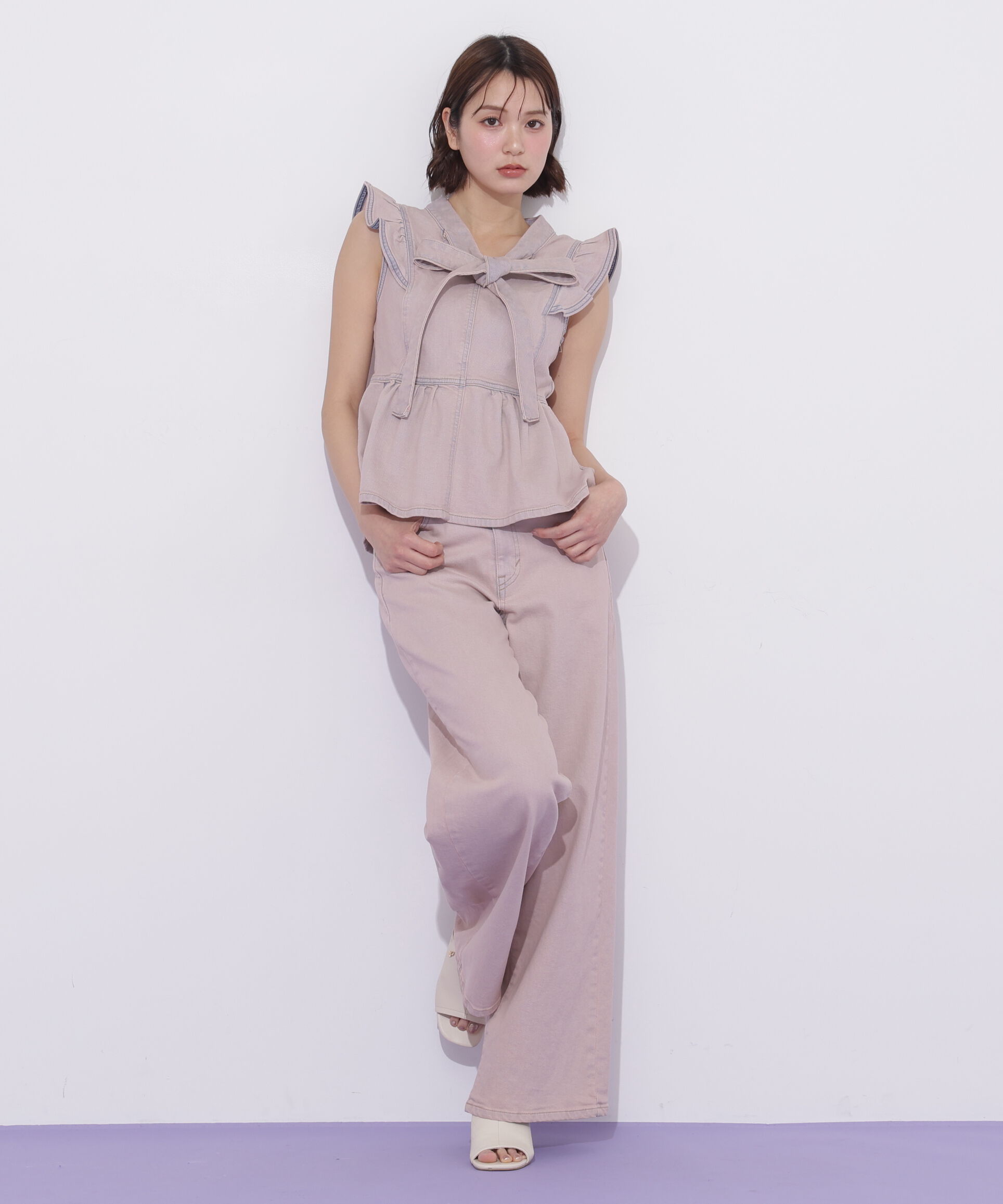  「SOMETHING 別注レースアップワイドデニムパンツ」|その他|