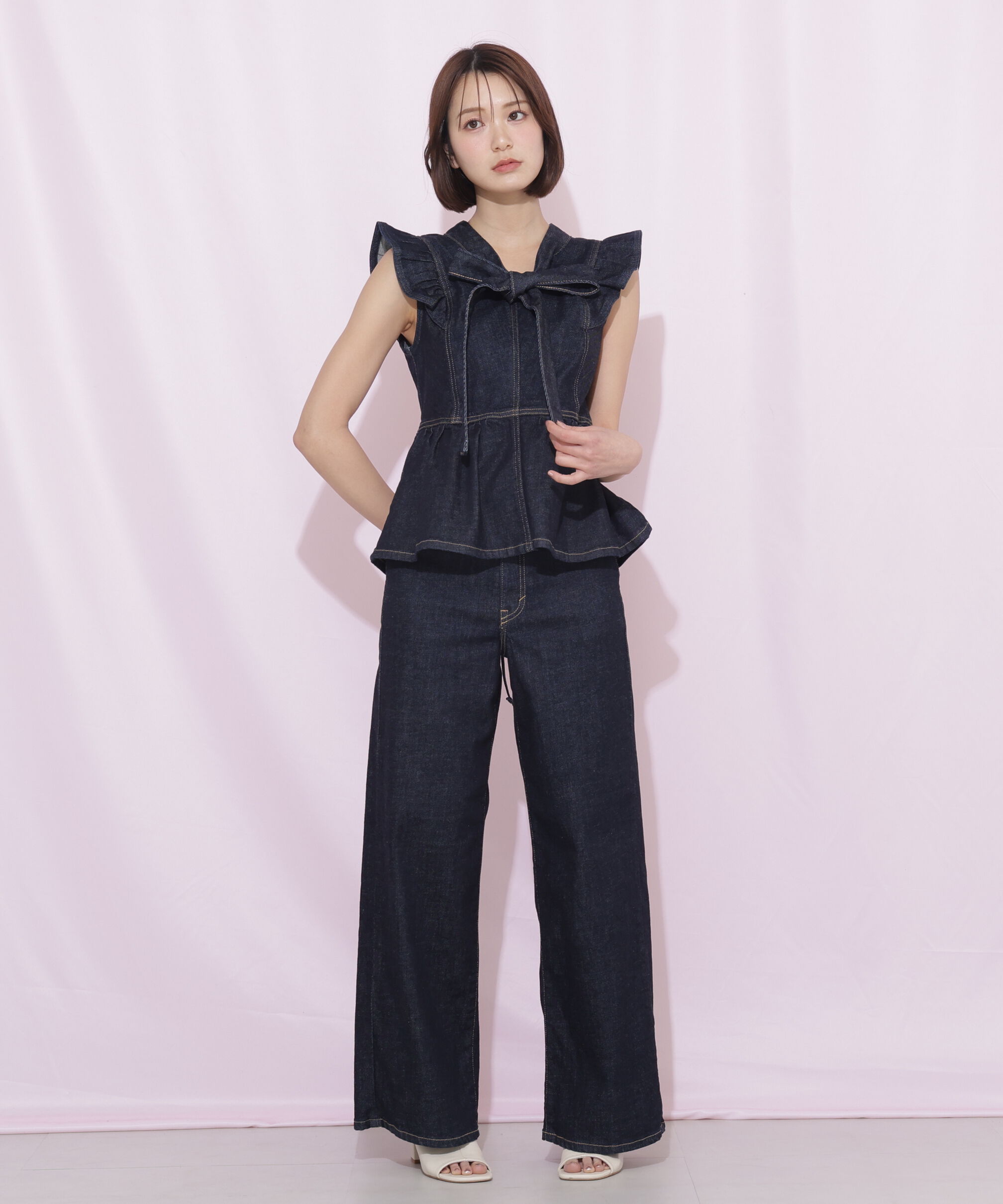  「SOMETHING 別注レースアップワイドデニムパンツ」|その他|