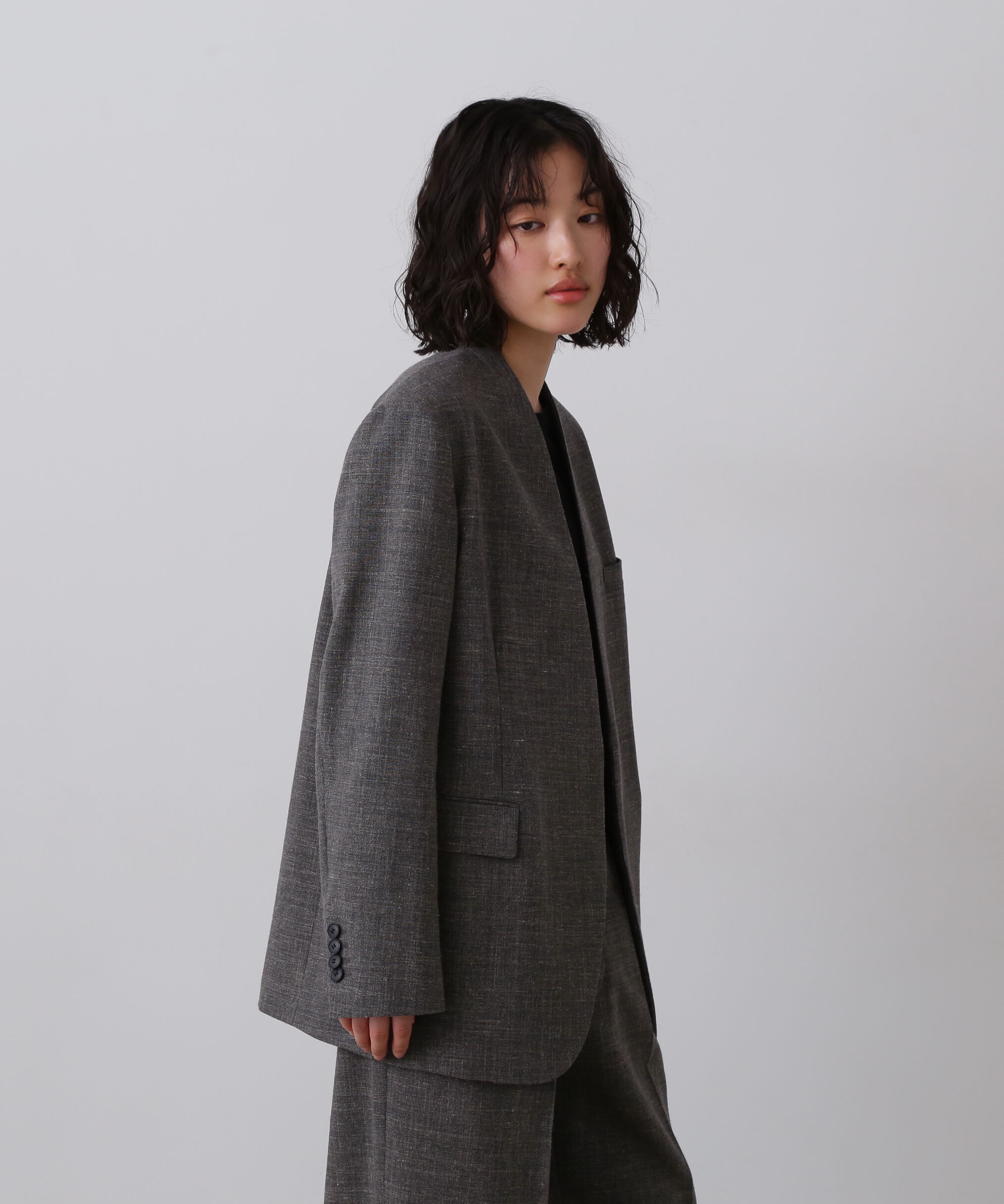 YLEVE 「YLEVE / WOOL LINEN COLLARLESS JACKET」|その他|