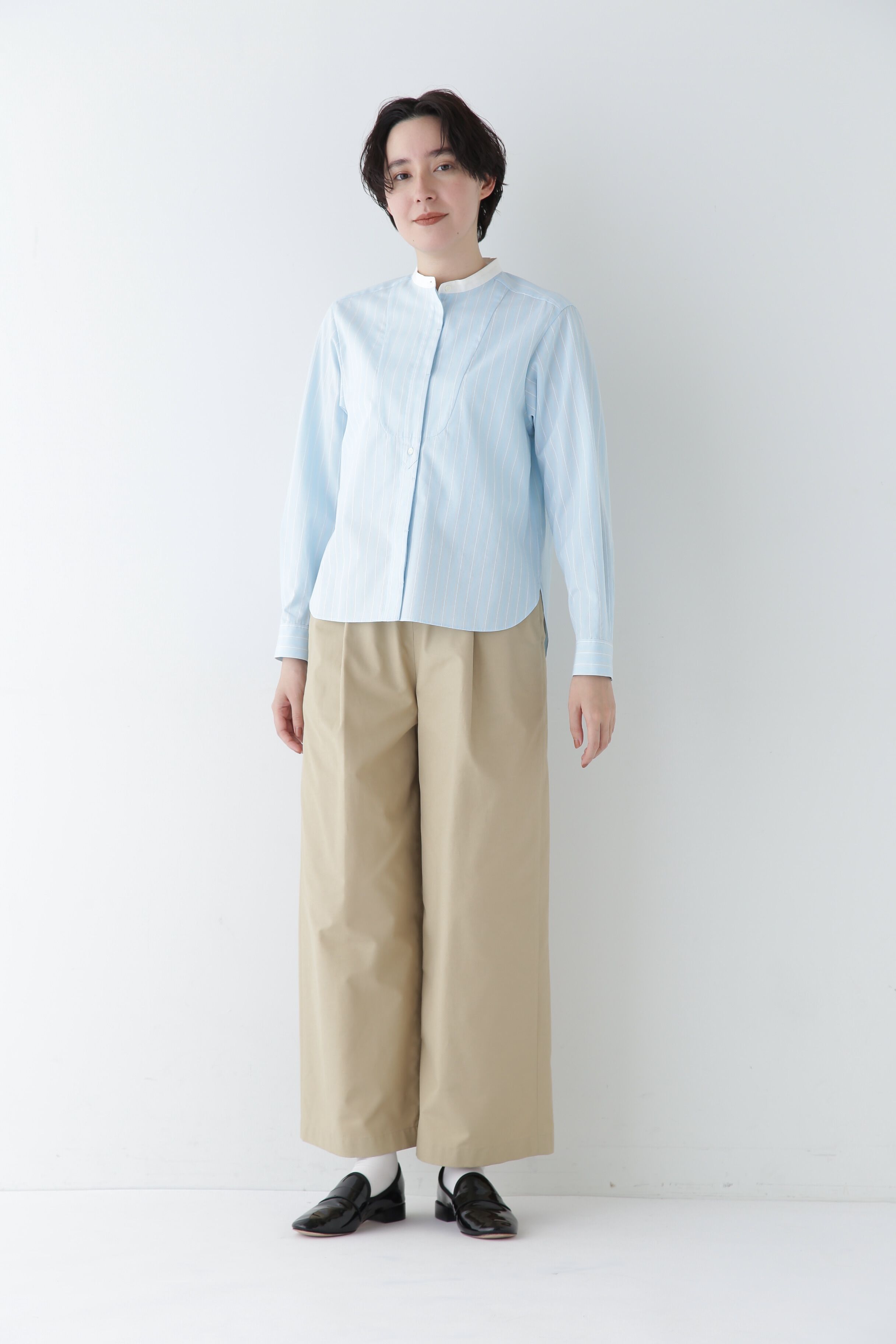  「◆コットンドビーストライプクレリックシャツ」|シャツ・ブラウス|