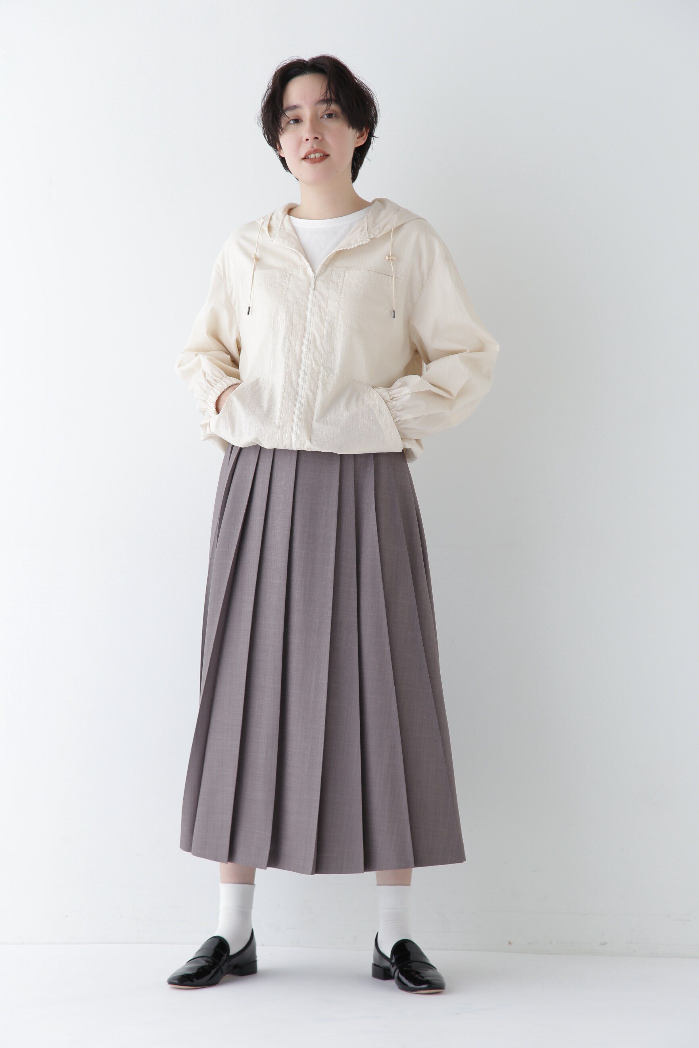  「◆リネンライクブッチャーランダムプリーツスカート」|スカート|