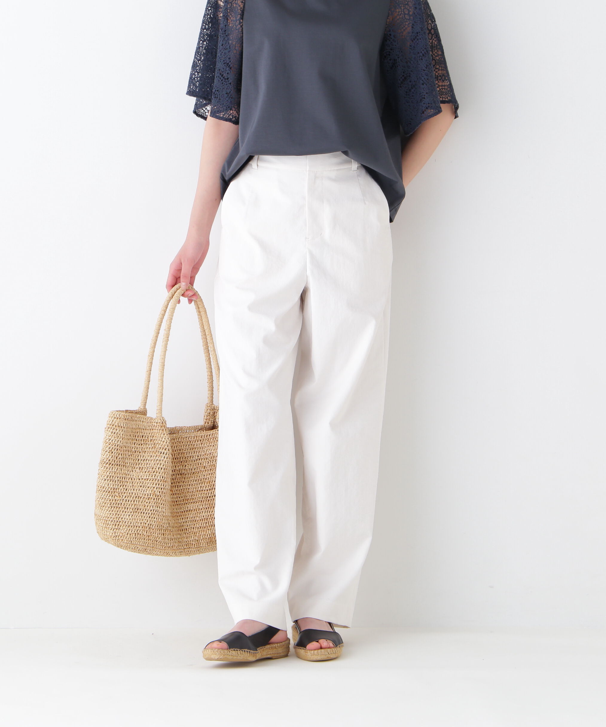  「◆クールマックス混ストレートパンツ」|その他|エクリュ1