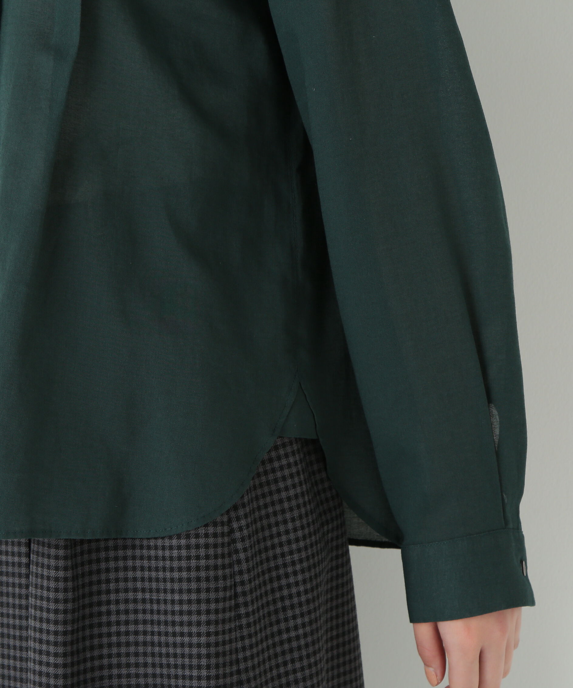  「◆コットンジョーゼットボイルバンドシャツブラウス」|シャツ・ブラウス|