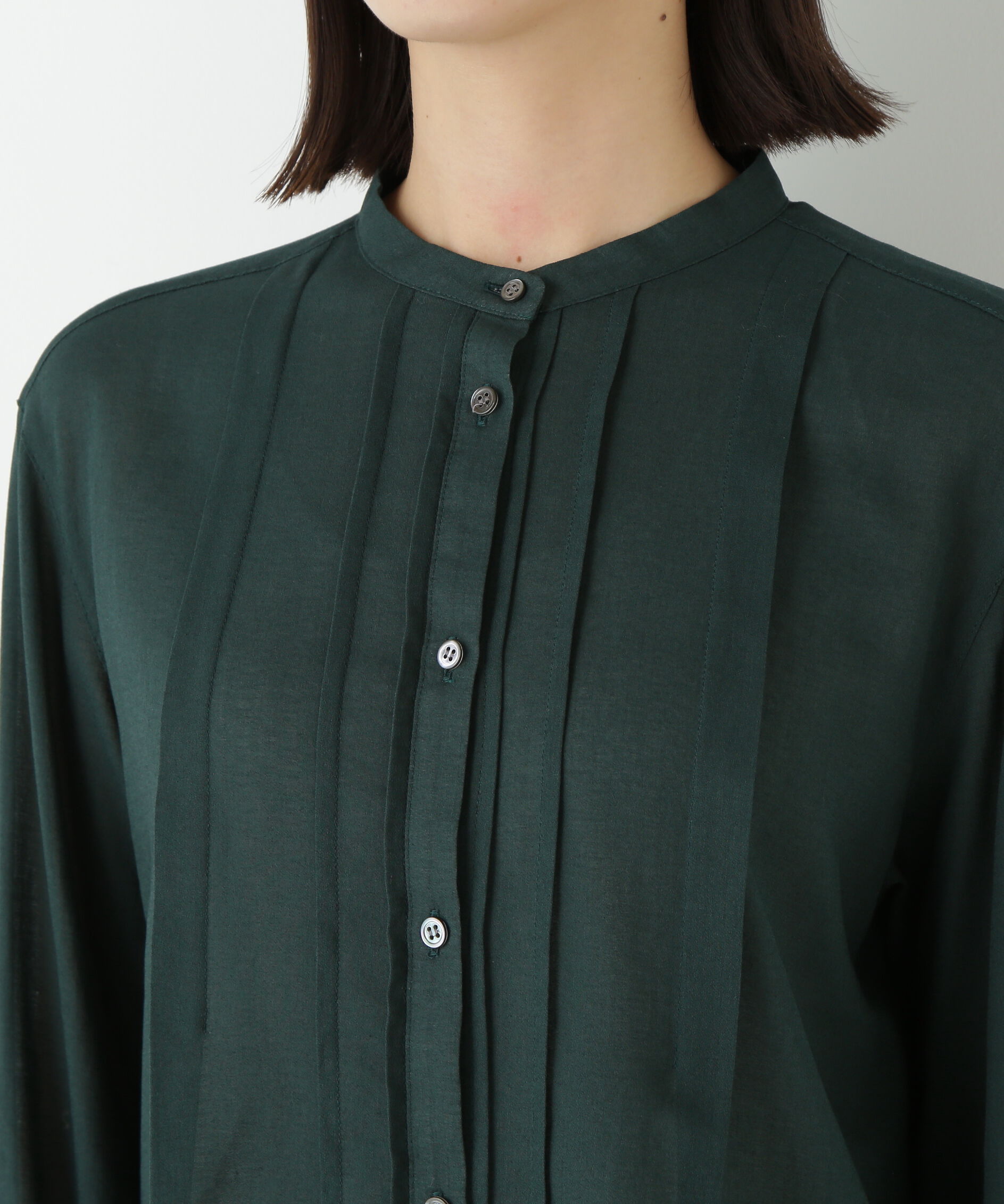  「◆コットンジョーゼットボイルバンドシャツブラウス」|シャツ・ブラウス|