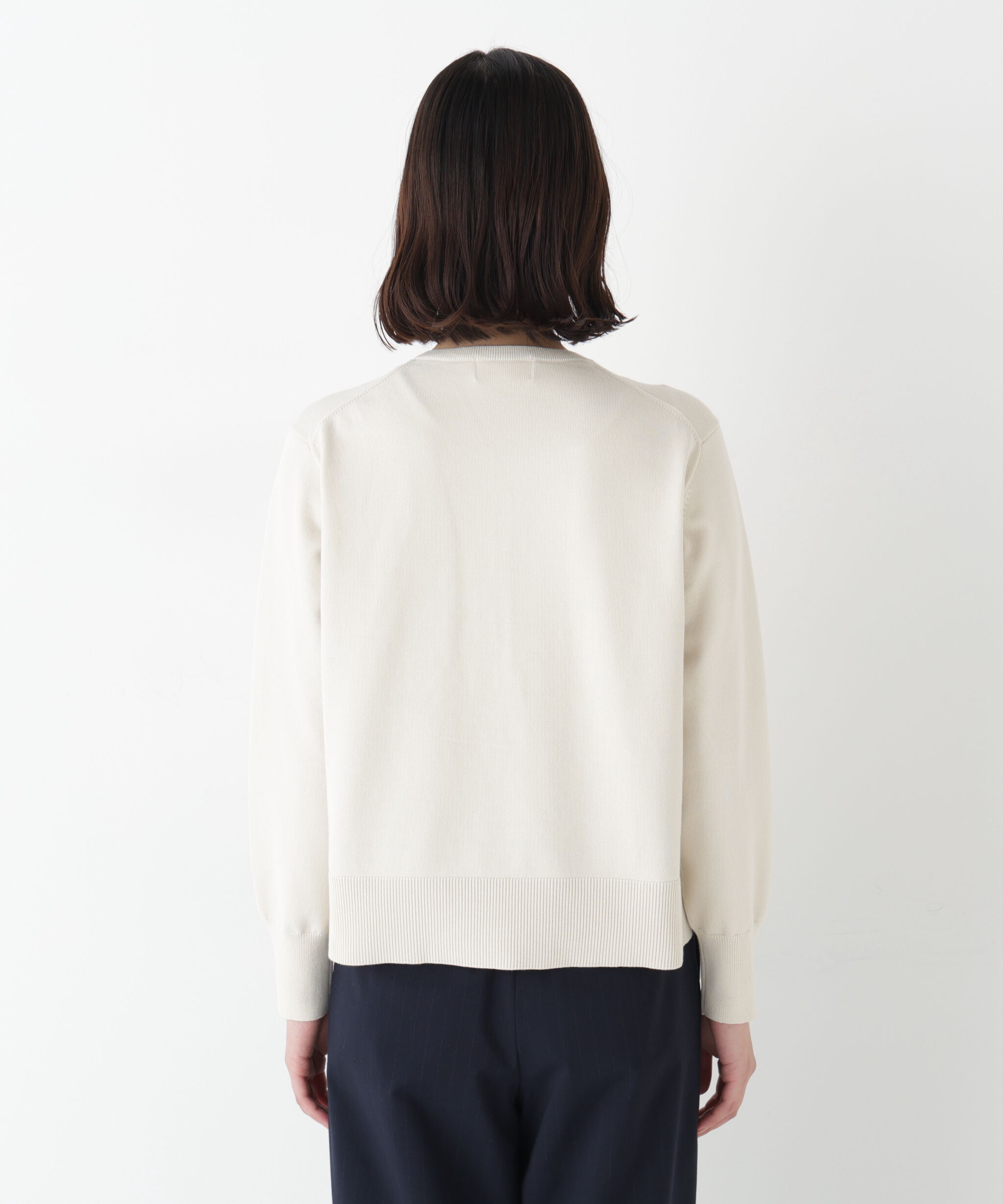  「◆オーガニックコットン混プレーティング前立フリルプルオーバー」|ニット・セーター|