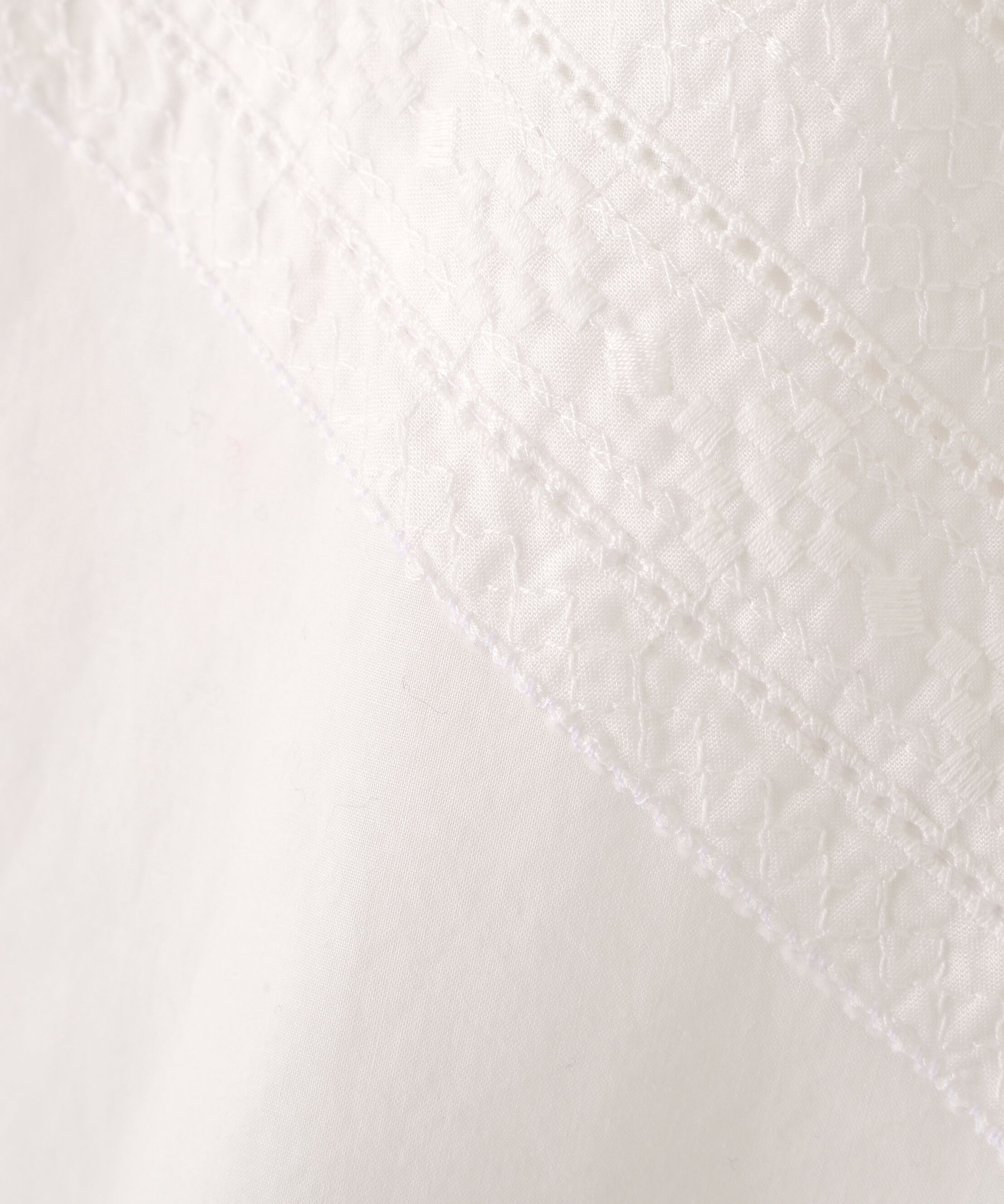  「◆《ウォッシャブル》レースドッキングバンドカラーブラウス」|シャツ・ブラウス|