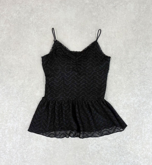 archives「カップ付きレースペプラムキャミソール」|キャミソール|BLACK