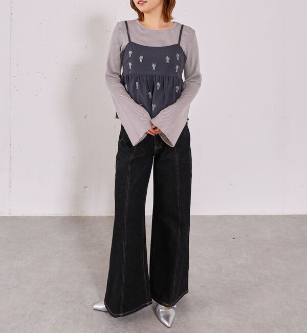 archives「ビーズ刺繍ペプラムビスチェ&times;リブニットプルオーバーＳＥＴ」|カーディガン|