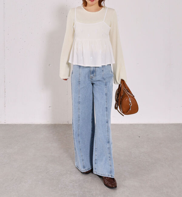 archives「ビーズ刺繍ペプラムビスチェ&times;リブニットプルオーバーＳＥＴ」|カーディガン|