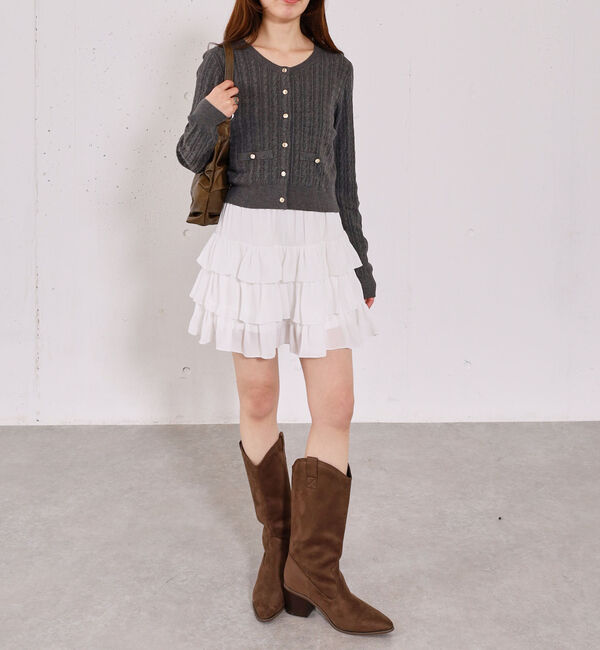 archives「【ＯＮかわ】ランダムケーブル金ボタンニットカーディガン」|カーディガン|