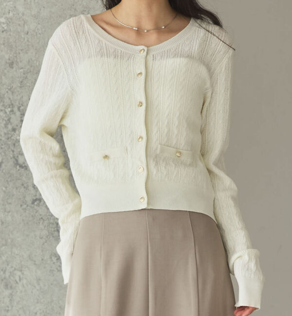 archives「【ＯＮかわ】ランダムケーブル金ボタンニットカーディガン」|カーディガン|