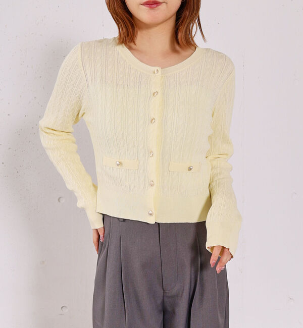 archives「【ＯＮかわ】ランダムケーブル金ボタンニットカーディガン」|カーディガン|