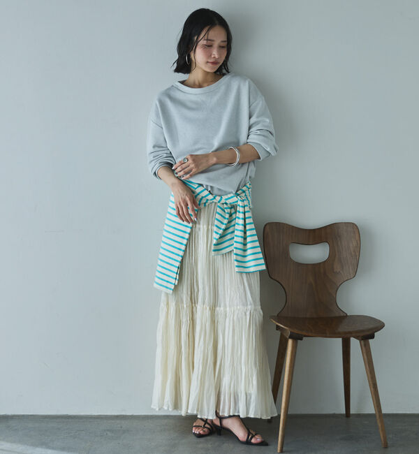 Doux archives「ボートネックラメ裏毛長袖プルオーバー」|Tシャツ・カットソー|