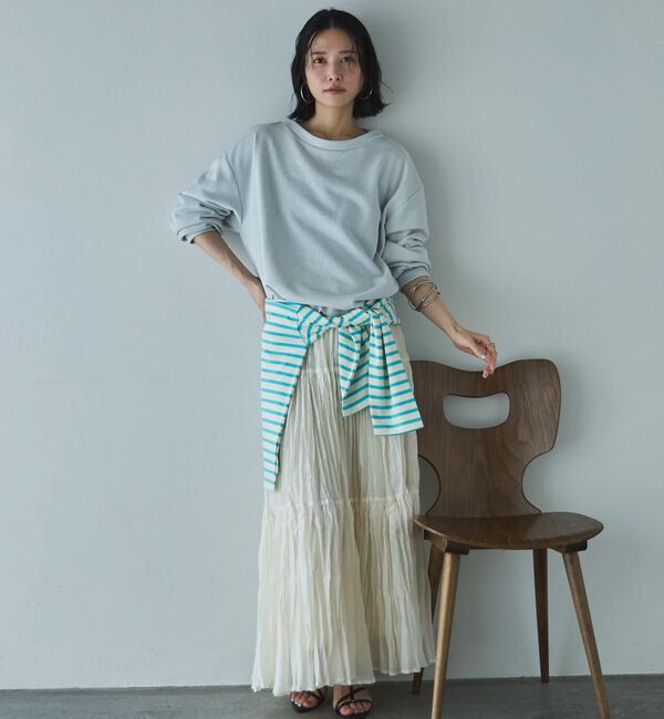 Doux archives「ボートネックラメ裏毛長袖プルオーバー」|Tシャツ・カットソー|