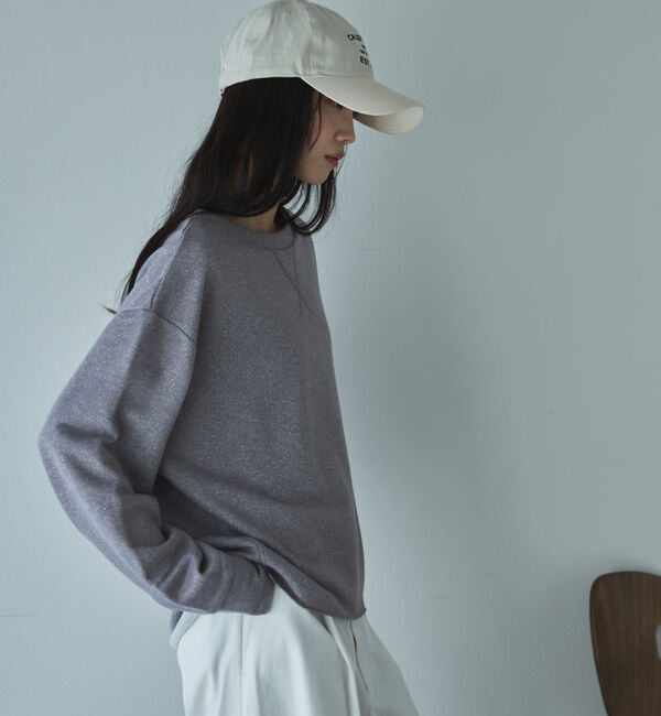 Doux archives「ボートネックラメ裏毛長袖プルオーバー」|Tシャツ・カットソー|