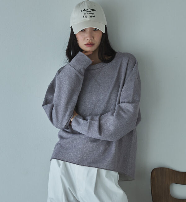 Doux archives「ボートネックラメ裏毛長袖プルオーバー」|Tシャツ・カットソー|