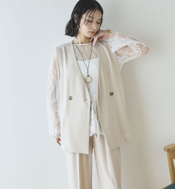 Doux archives「【多機能麻調合繊】ジレ」|その他|BEIGE