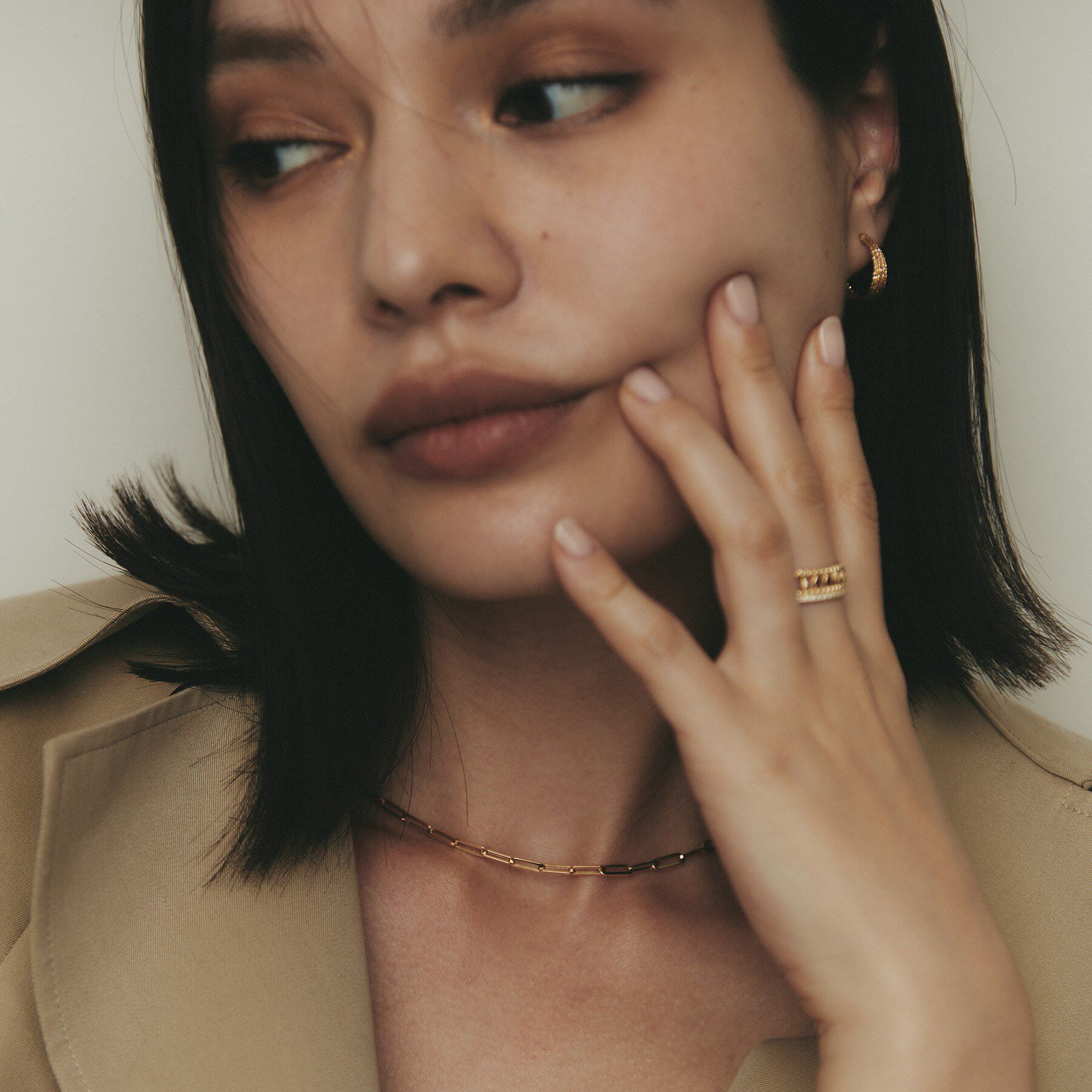 COCOSHNIK「K18中空イタリアングメット ネックレスS」|ネックレス|