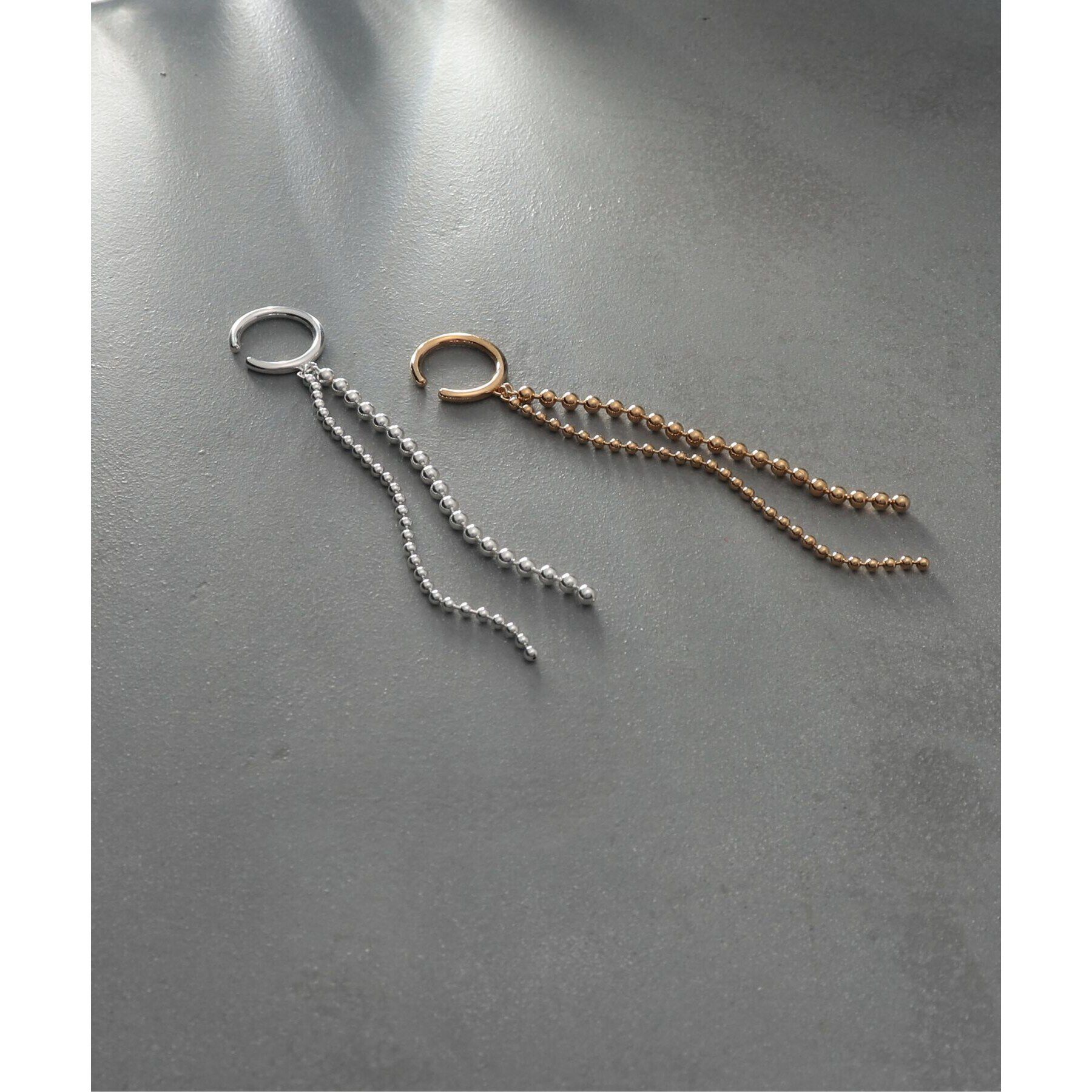 COCOSHNIK ONKITSCH「シルバー ボールチェーン イヤーカフ GP」|イヤリング|