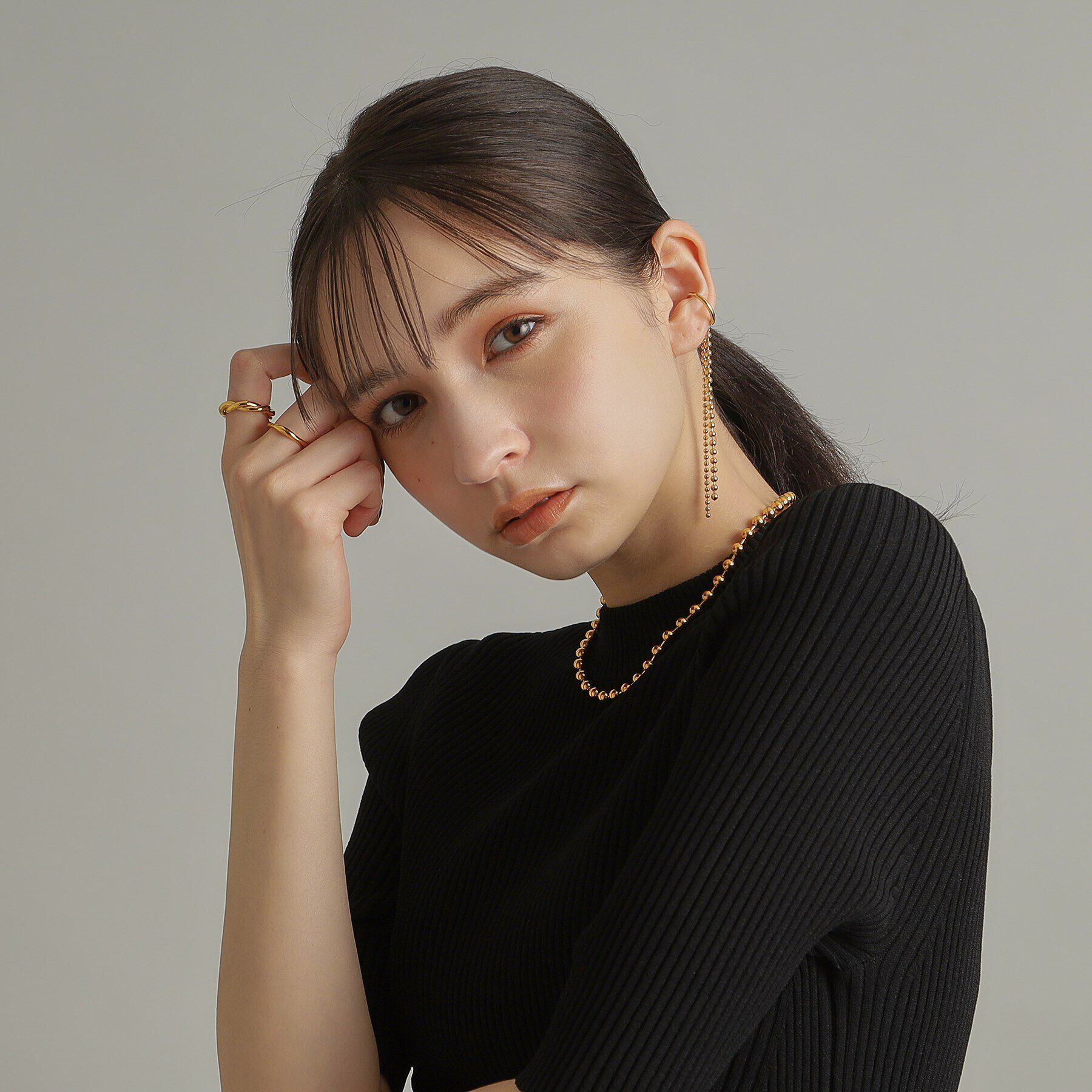 COCOSHNIK ONKITSCH「シルバー ボールチェーン イヤーカフ GP」|イヤリング|