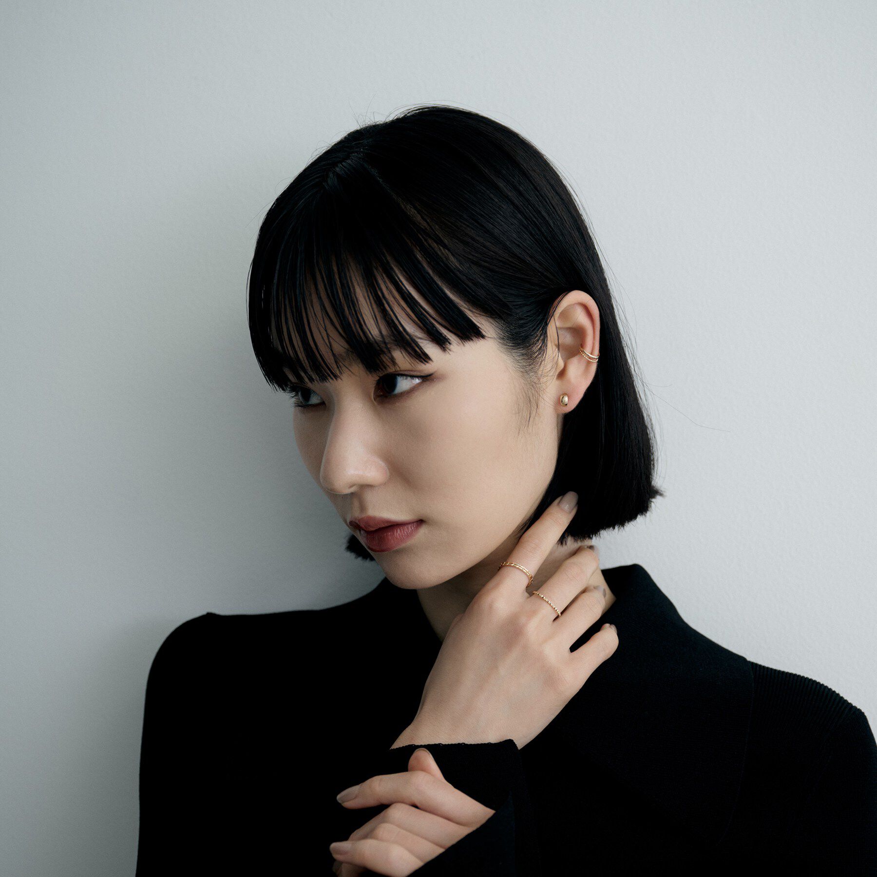 COCOSHNIK ONKITSCH「K10ボールレイヤードイヤーカフ」|イヤリング|