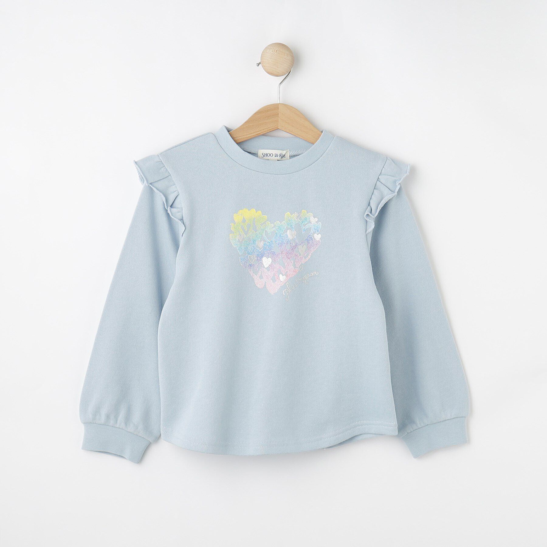 SHOO･LA･RUE「【100-120xm】肩フリルアソートプリントスウェット」|その他|ｻｯｸｽﾌﾞﾙｰ(090)