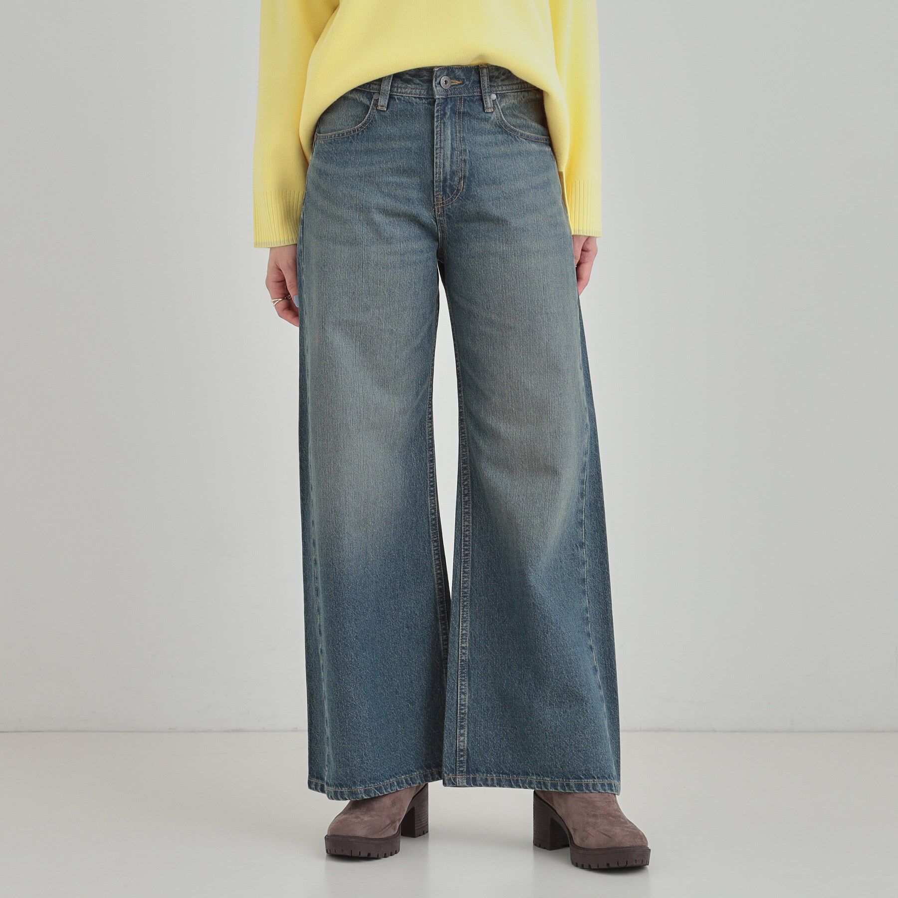 SHOO･LA･RUE「【SHOO・LA・RUE DENIM】体型カバーにも バギーデニムワイドパンツ」|デニム|