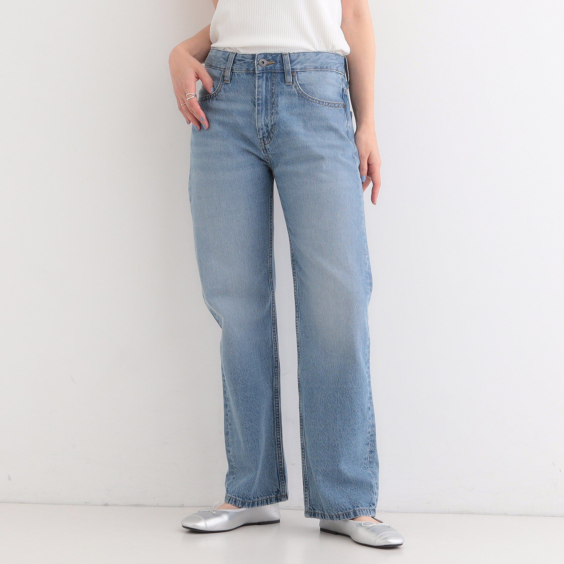 SHOO･LA･RUE「【SHOO・LA・RUE DENIM/ss-LL】程よい厚みの ストレートデニムパンツ（10.5オン」|デニム|