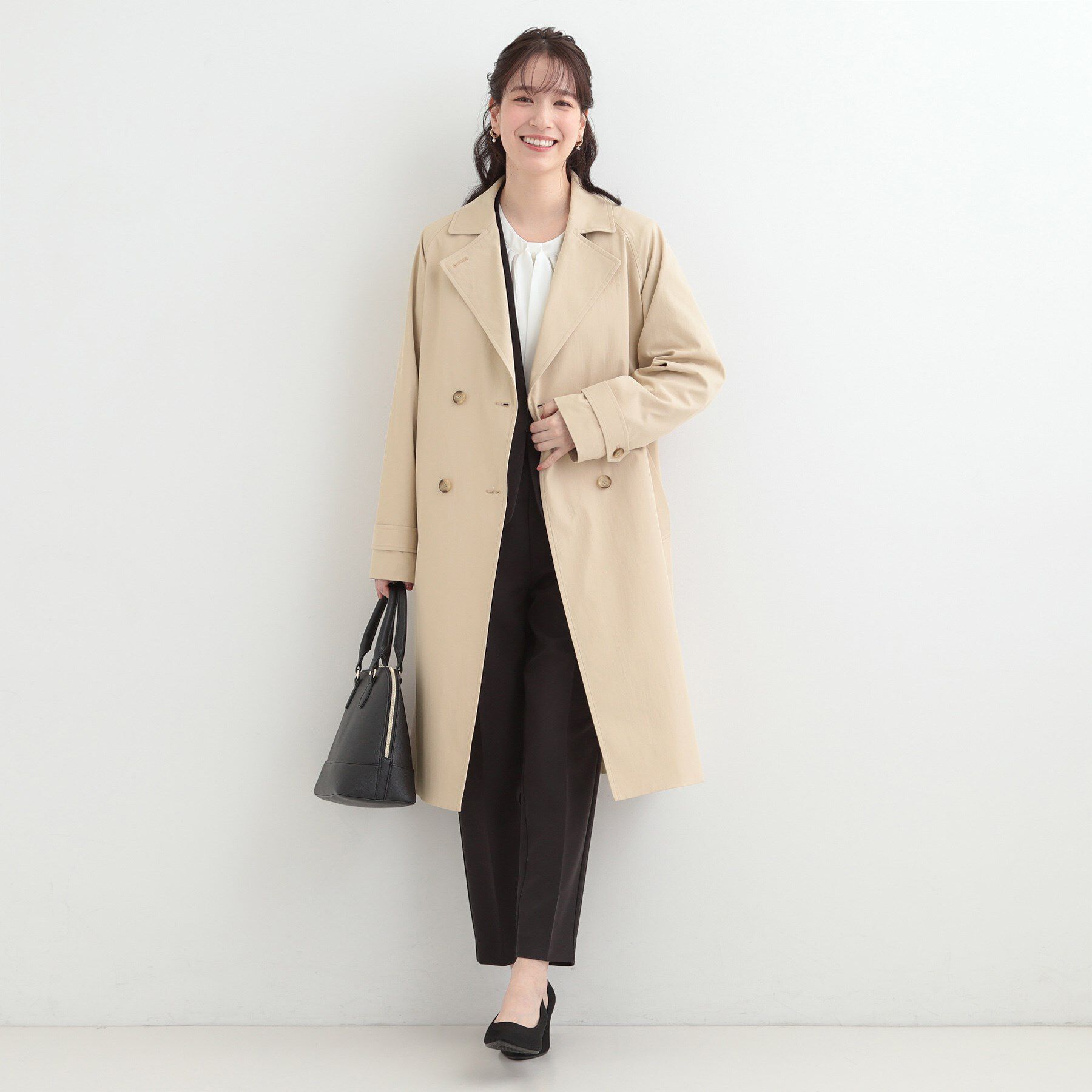 SHOO･LA･RUE「【S-LL/撥水】通勤やお出かけにも活躍 ロングトレンチコート」|トレンチコート|