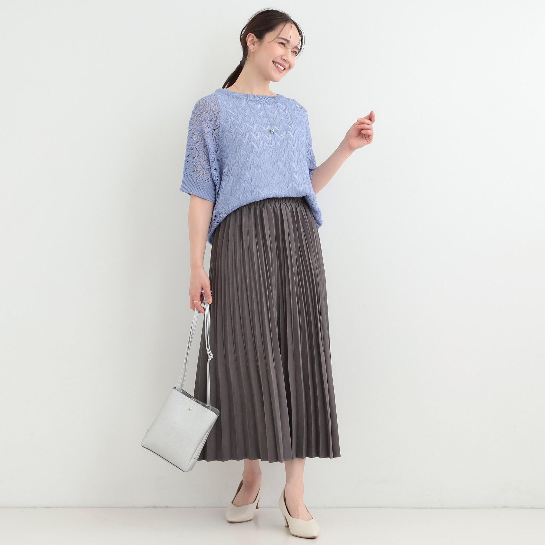 SHOO･LA･RUE「【洗濯機可/S-LL】きれいめにもカジュアルにも スエードライク プリーツスカート」|スカート|