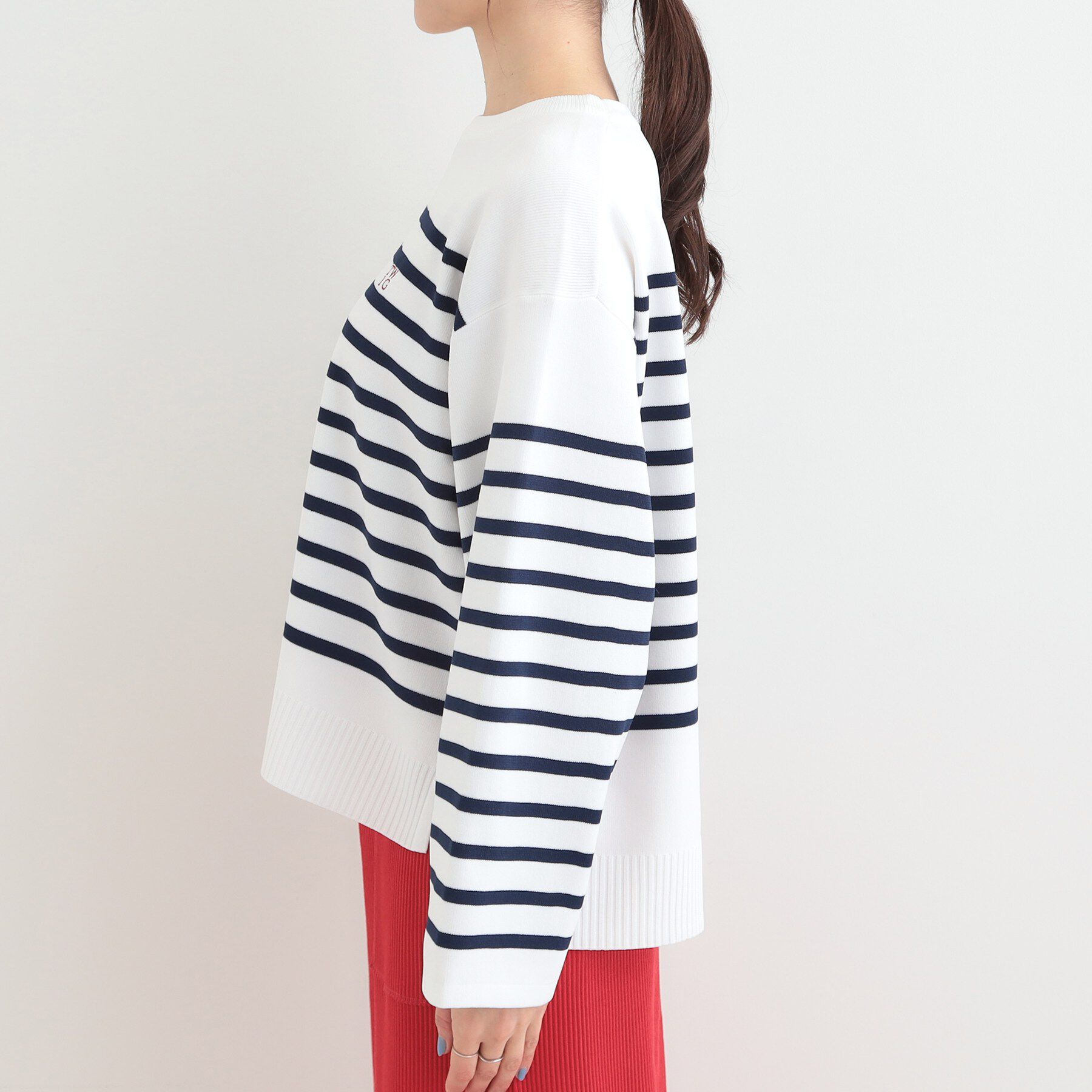 SHOO･LA･RUE「まるでTシャツ 大人カジュアルコーデに最適なボーダーニット」|ニット・セーター|