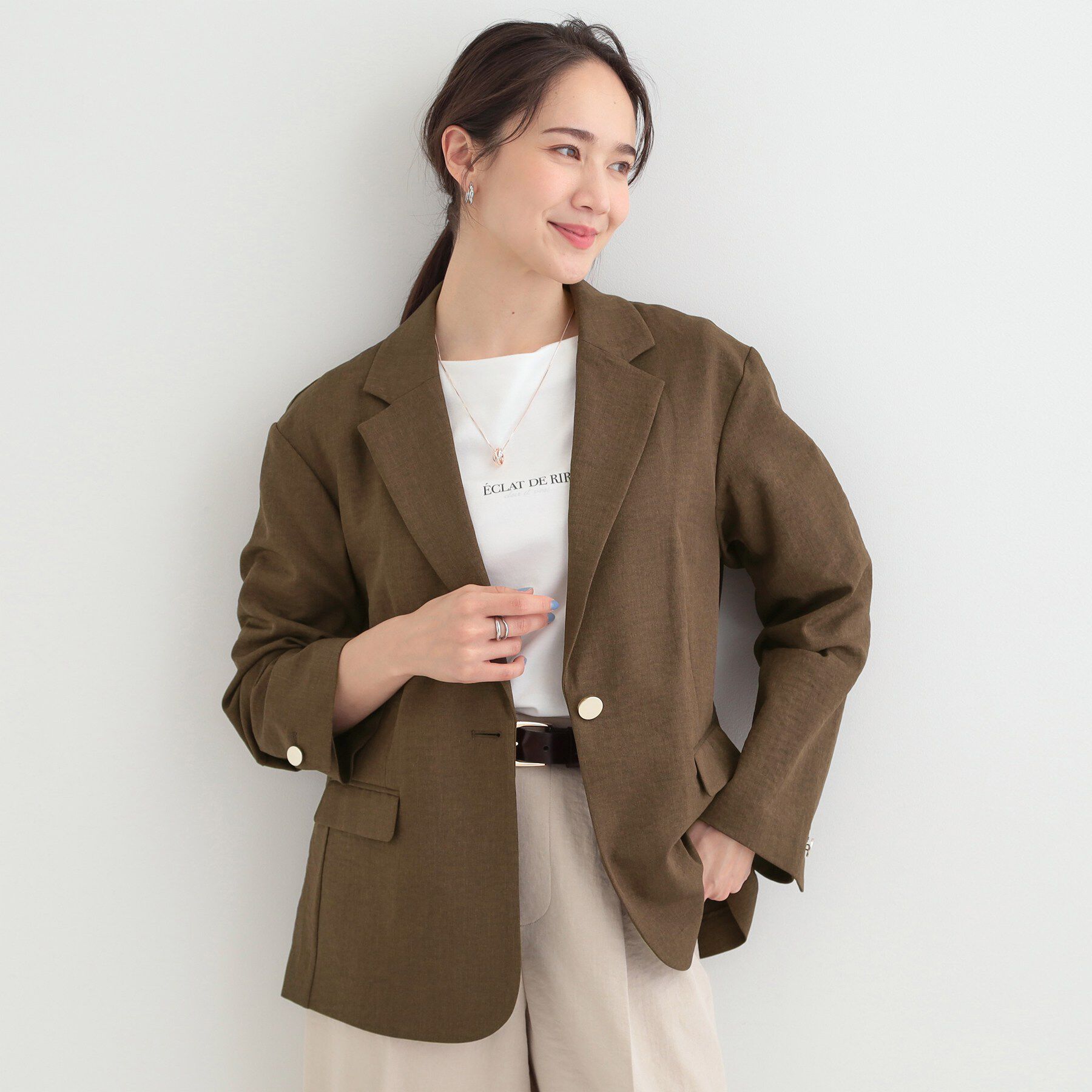 SHOO･LA･RUE「【S-LL/セットアップ可/イージーケア/UV】オンにもオフにも 軽やかシングルジャケット」|テーラードジャケット|