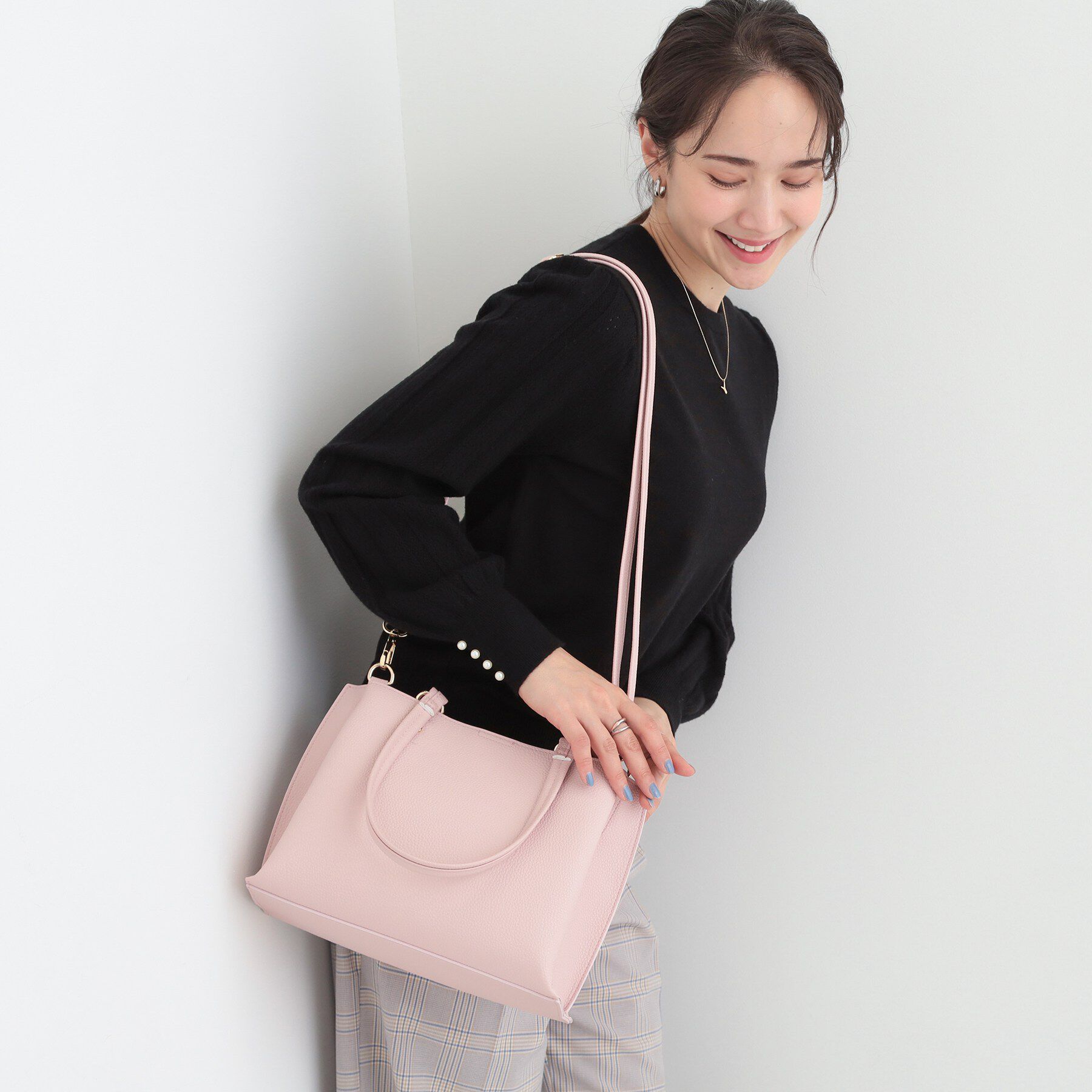 SHOO･LA･RUE「【軽量/2WAY】ふわっと軽いミニトートバッグ」|トートバッグ|ピンク(072)