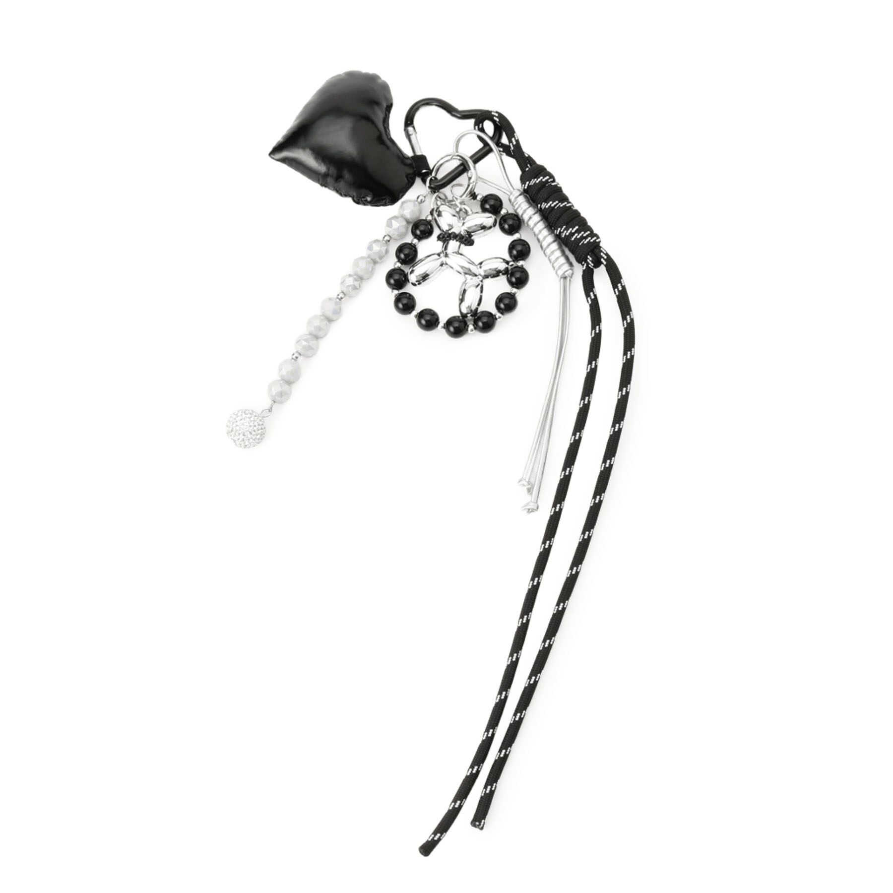 SHOO･LA･RUE「マルチパフハートチャーム」|キーケース|ブラック(019)