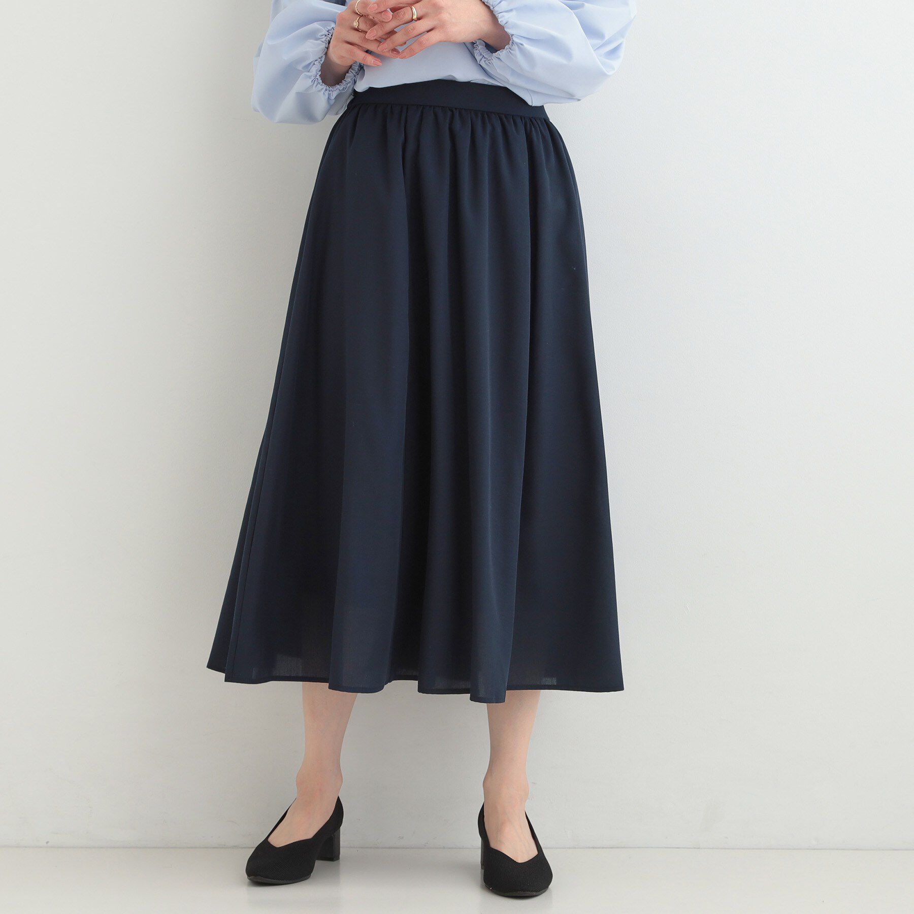 SHOO･LA･RUE「ふんわり女性らしさあふれる ギャザーフレアスカート」|スカート|