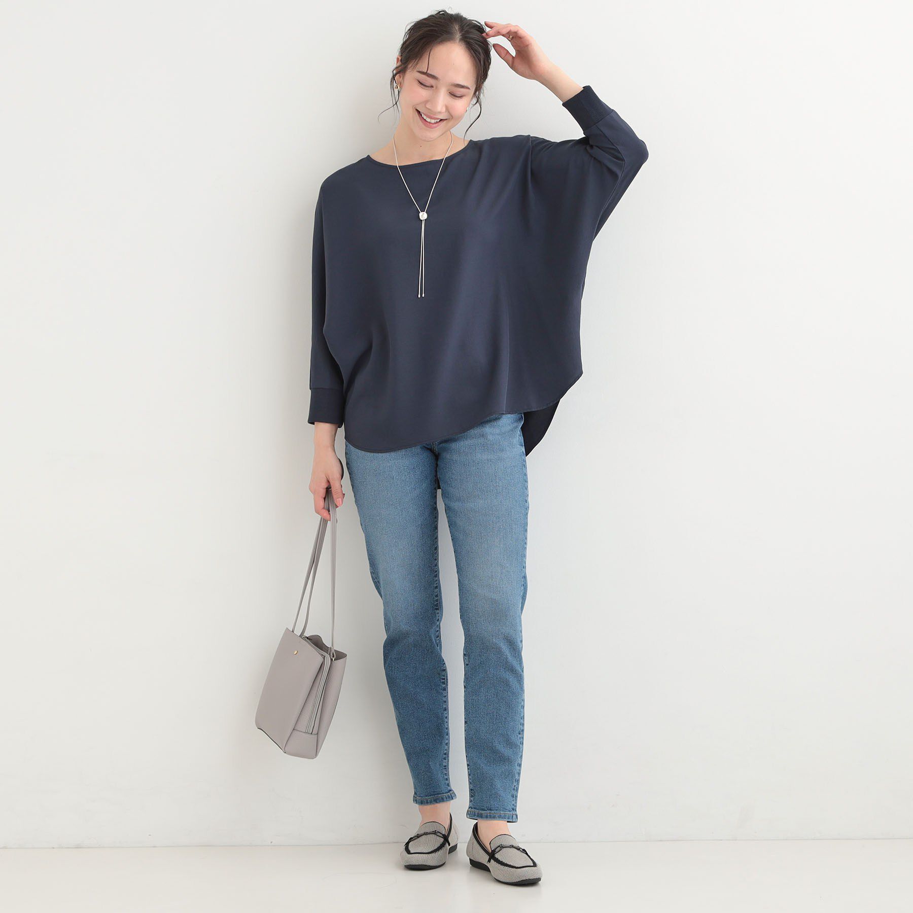 SHOO･LA･RUE「【着丈選べる/体型カバー/洗濯機可】さらさらとろん ドルマンブラウス」|シャツ・ブラウス|