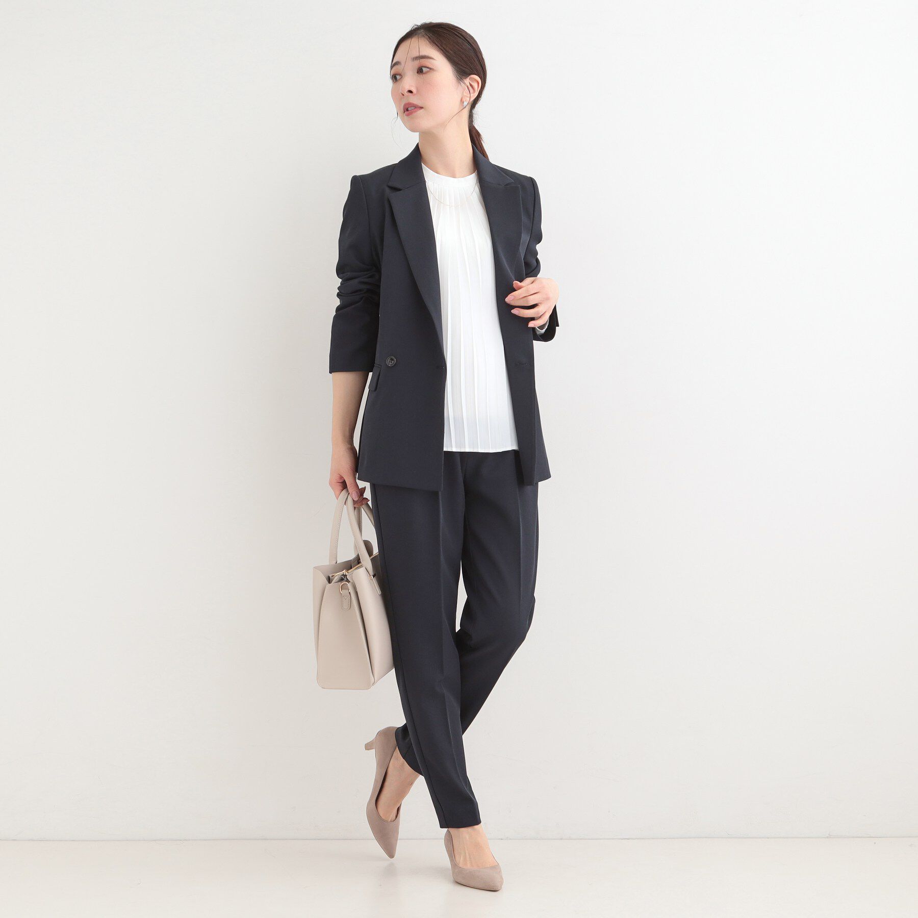 SHOO･LA･RUE「【洗濯機可/イージーケア/UV】オンオフ使える　ゆったりダブルジャケット」|テーラードジャケット|