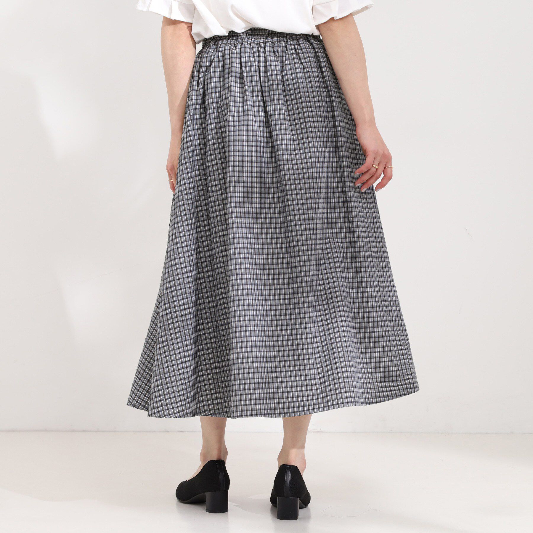 SHOO･LA･RUE「【セットアップ可】サッカーチェックフレアスカート」|スカート|