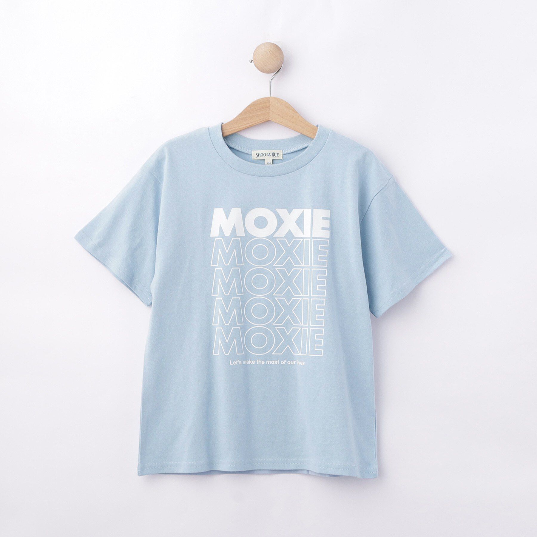 SHOO･LA･RUE「【100-150cm】プリントロゴTシャツ」|Tシャツ・カットソー|サックスブルー(09