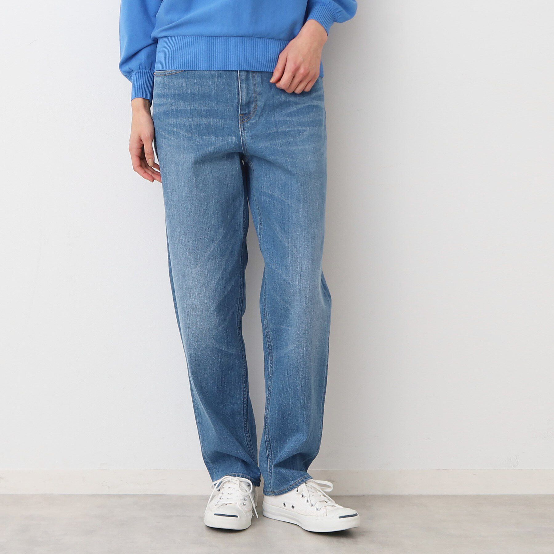 Dessin「【ユニセックス・洗える】テーパードデニムパンツ」|その他|ブルー(091)