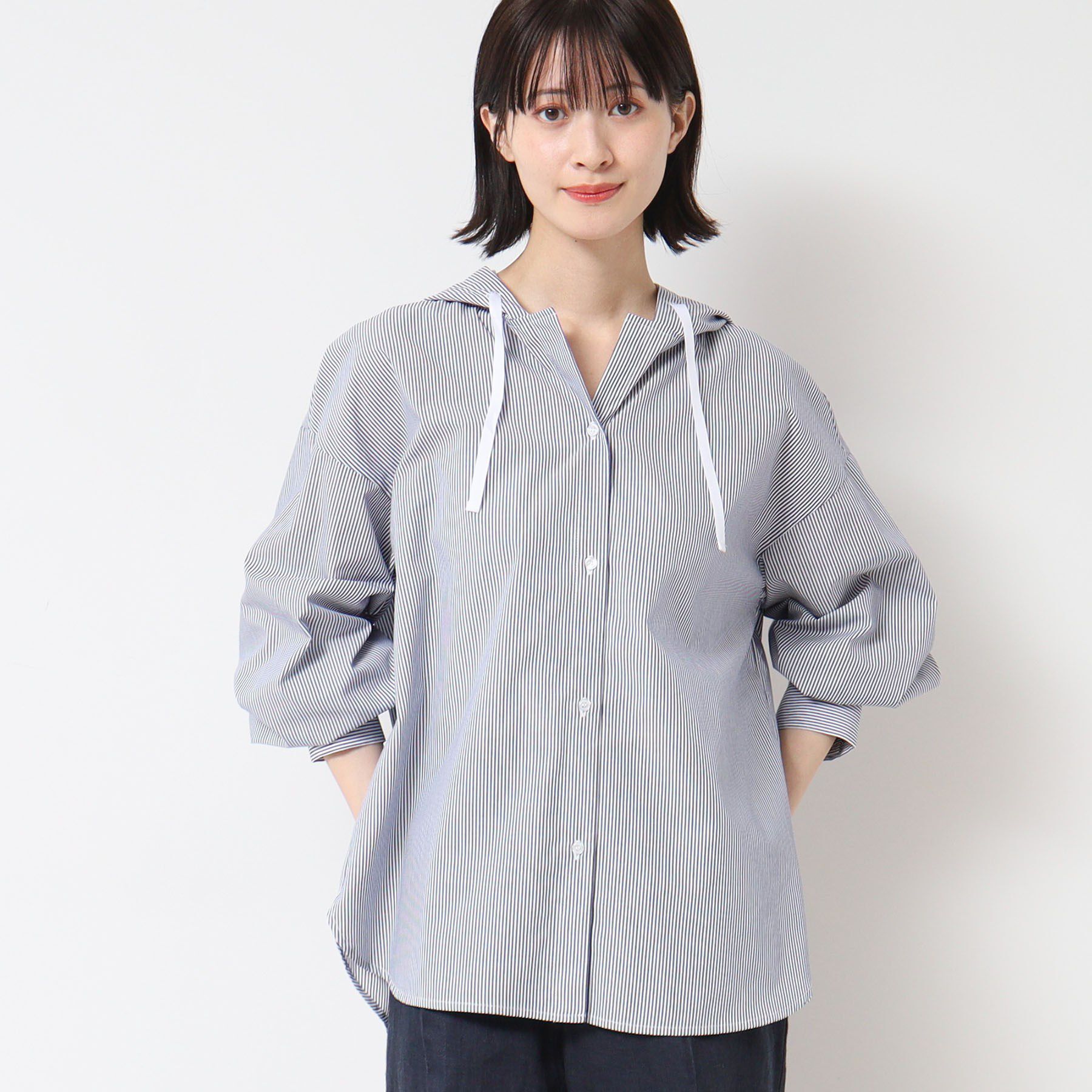 Dessin「【洗える・4サイズ展開】フーデットブラウス（XS～L）」|シャツ・ブラウス|アイボリー(304)