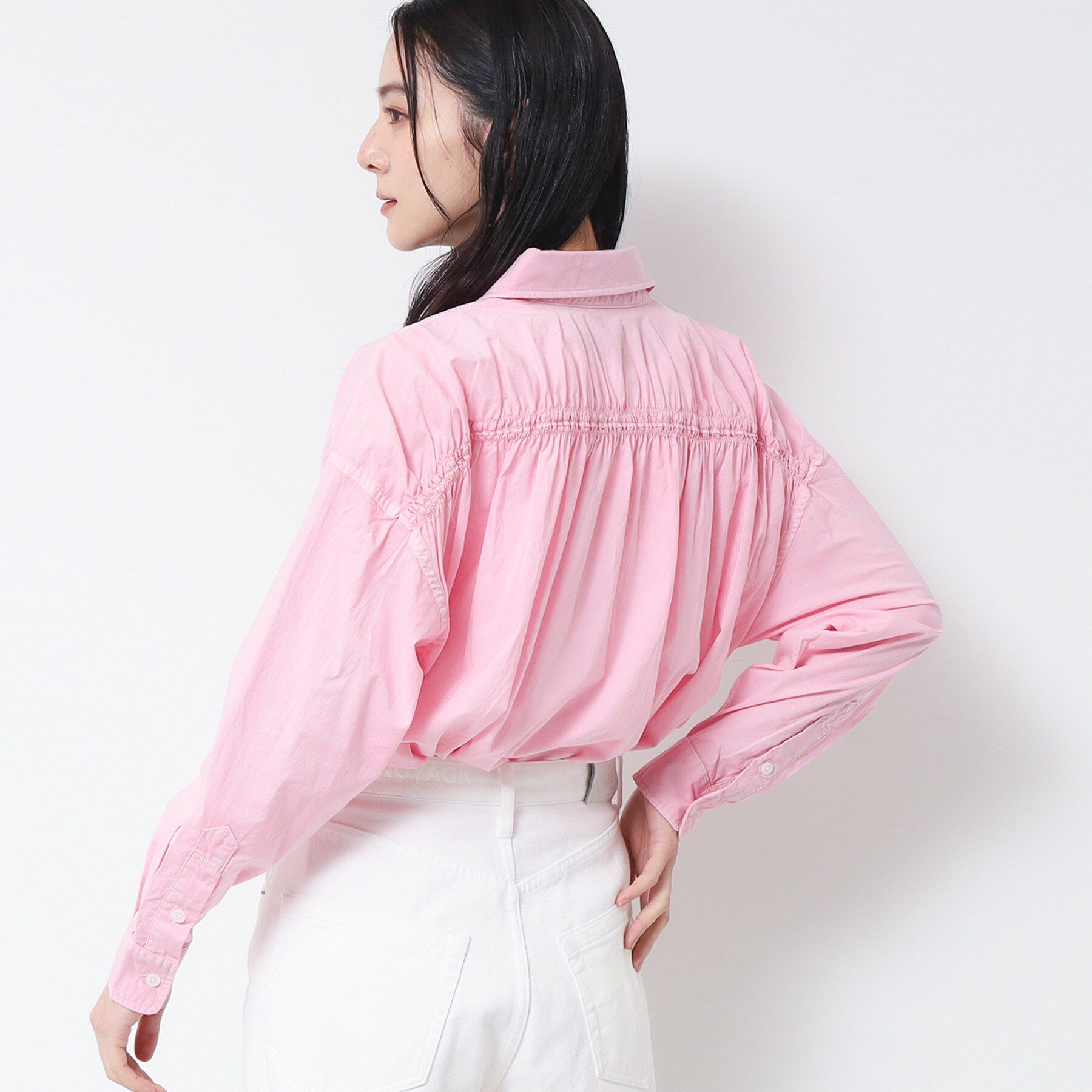 Dessin「【洗える】ピグメント染バックギャザーシャツ」|シャツ・ブラウス|